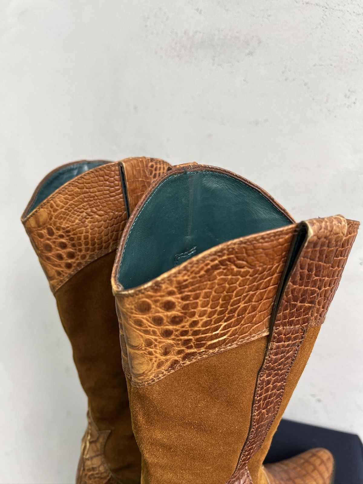Sancho Boots Crocodile pattern 90s western leather boots japanese style Size US 7 / EU 40 - 10 Thumbnail