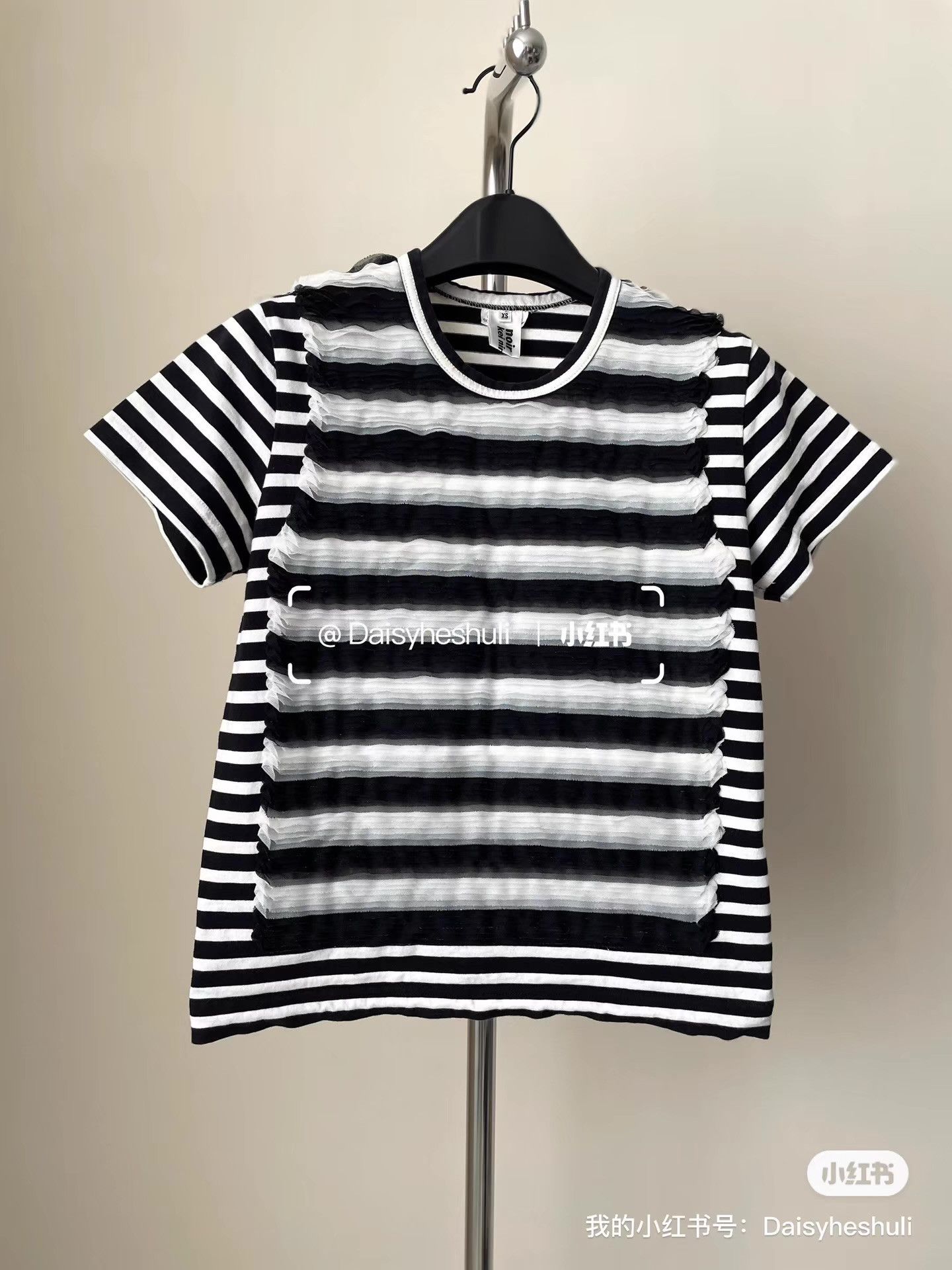 Comme des Garcons Comme des Garçons CDG Noir Striped Short-Sleeve T-shirt Ｑ24 Size XS / US 0-2 / IT 36-38 - 1 Thumbnail