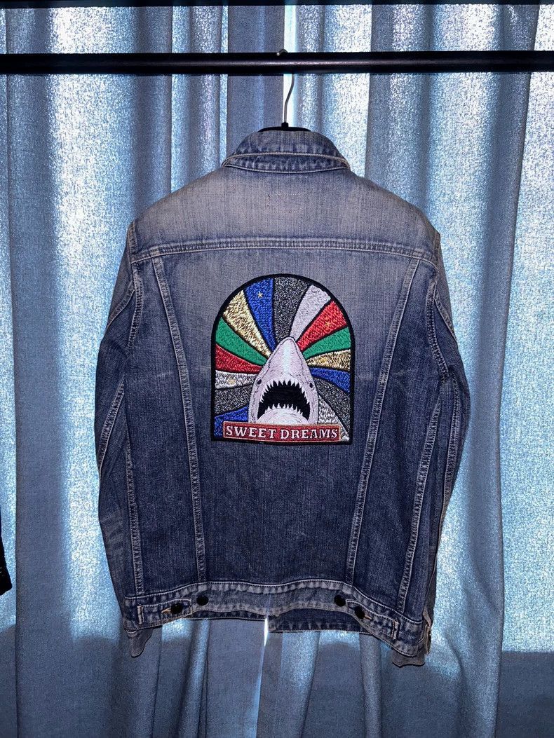Saint Laurent Paris Saint Laurent Denim Jacket with Shark Patch- Size US M / EU 48-50 / 2 - 1 Thumbnail