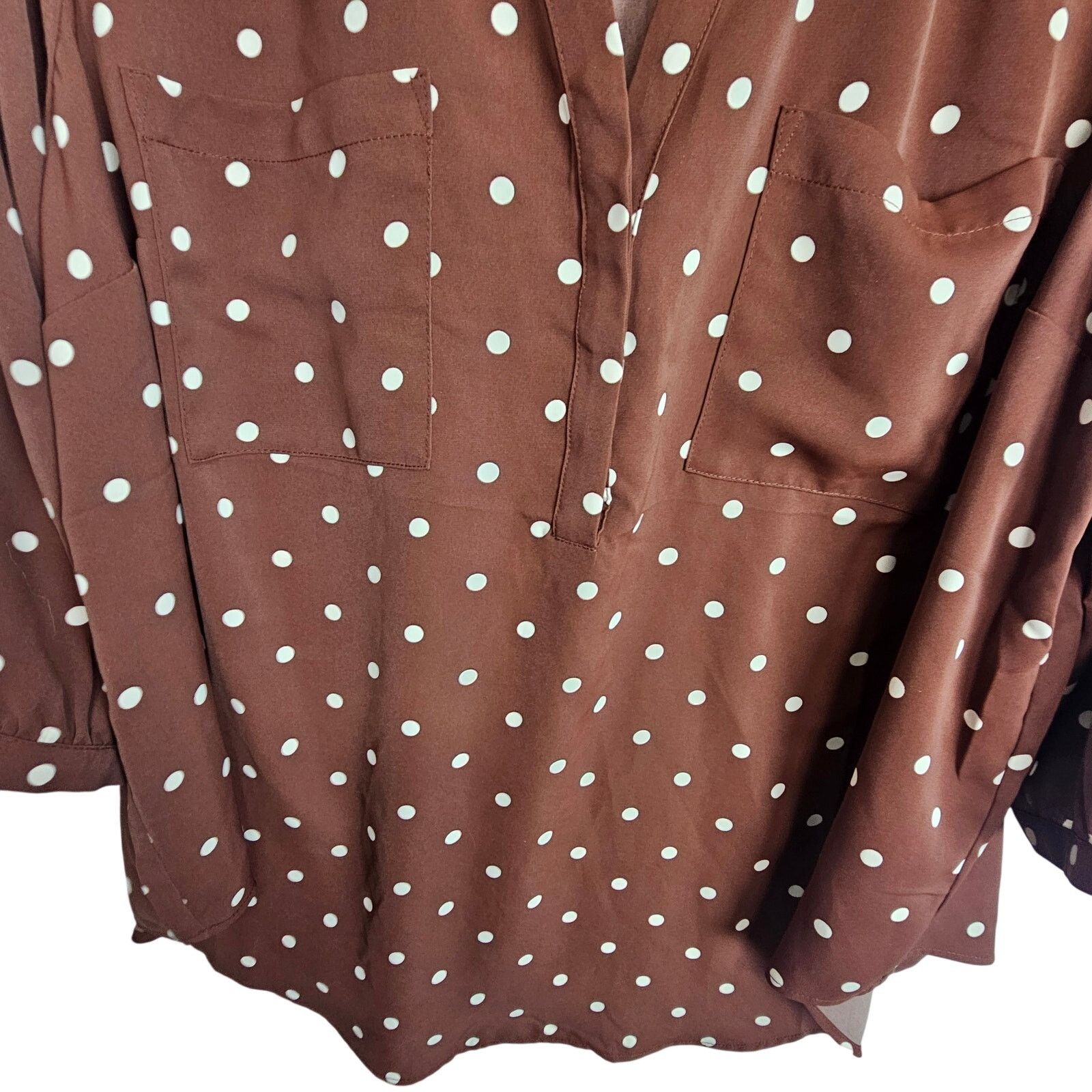 Torrid Torrid Harper Polka Dot Blouse Plus Size 2X Classic Preppy Size XXL / US 16-18 / IT 52-54 - 3 Thumbnail