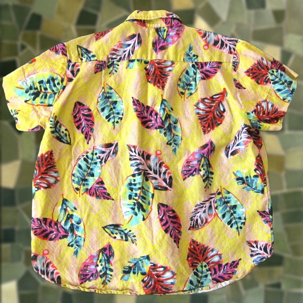 Pinko Sigal Linen Cotton Floral Hawaiian Button Down Shirt Men Small Yellow Pink Green Mens Size US S / EU 44-46 / 1 - 1 Thumbnail