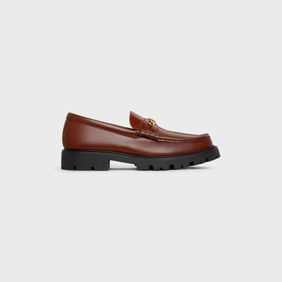 Celine CELINE MARGARET TRIOMPHE LOAFER IN POLISHED BULL BURGUNDY Size US 7 / EU 40 - 1 Thumbnail
