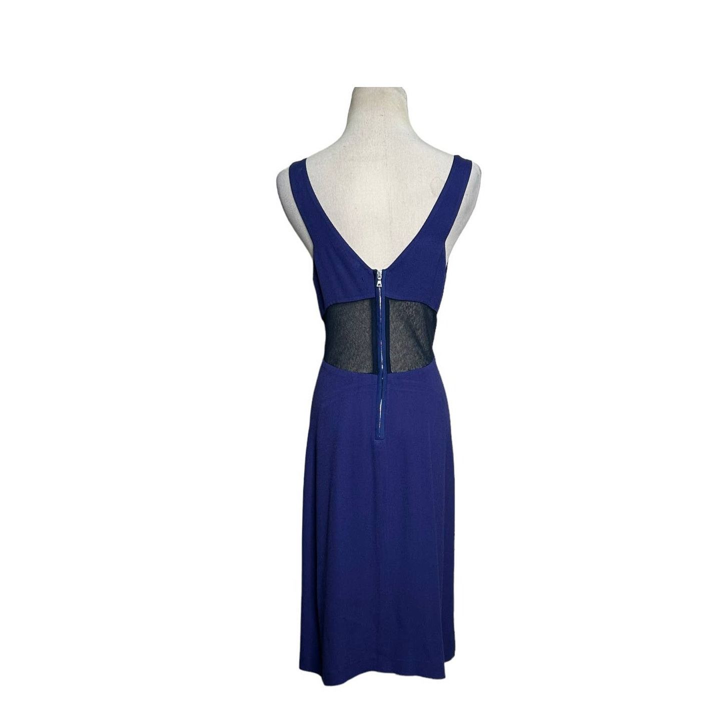 Rebecca Taylor Rebecca Taylor blue v neck sleeveless cocktail dress size 4 Size S / US 4 / IT 40 - 2 Thumbnail