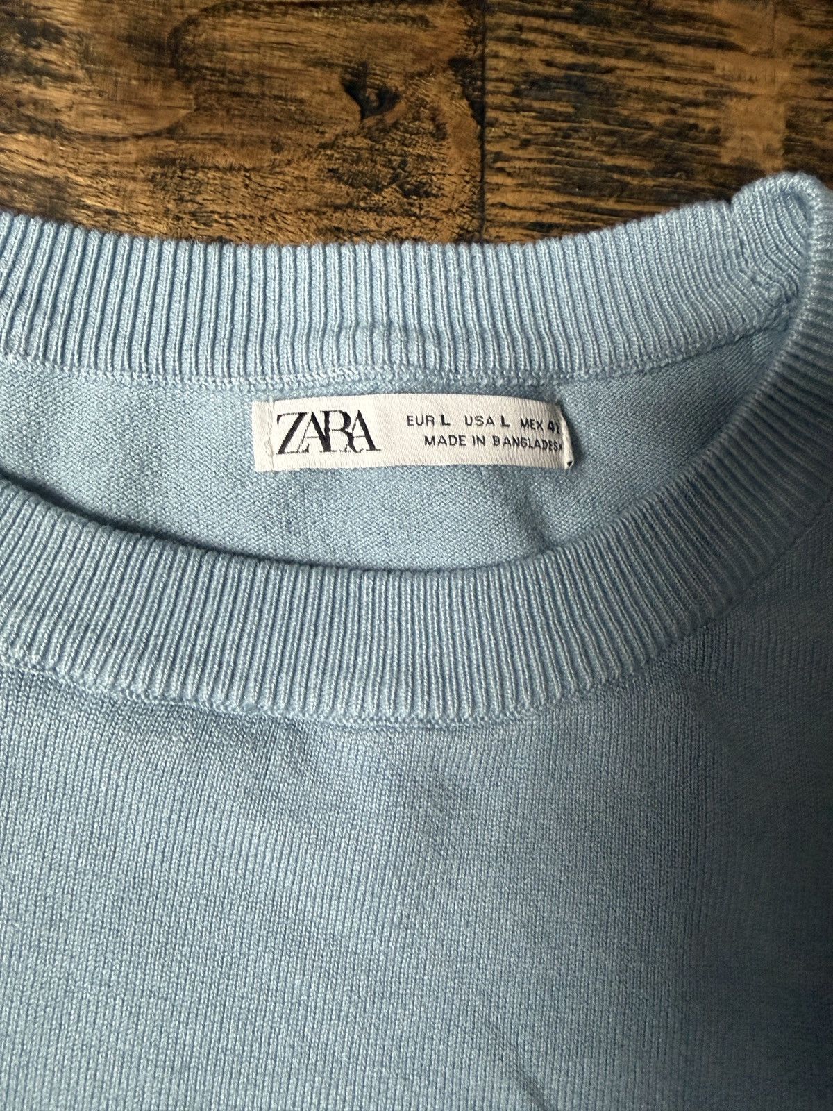 Zara Blue Knit Sweater Size US L / EU 52-54 / 3 - 3 Thumbnail