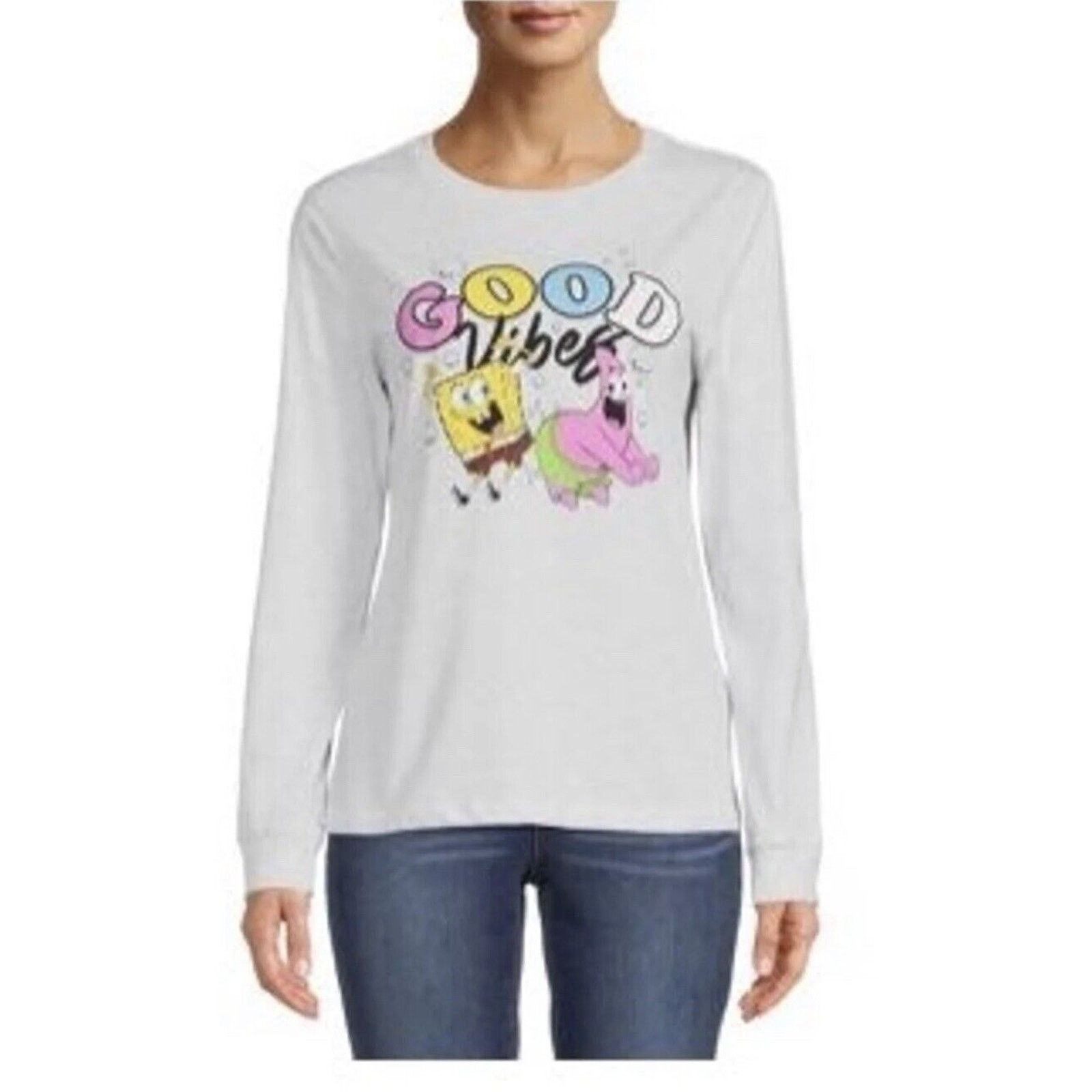 Nickelodeon SpongeBob Patrick Good vibes LS t-shirt XXXL Junior’s Size 3XL / US 20-22 - 1 Thumbnail