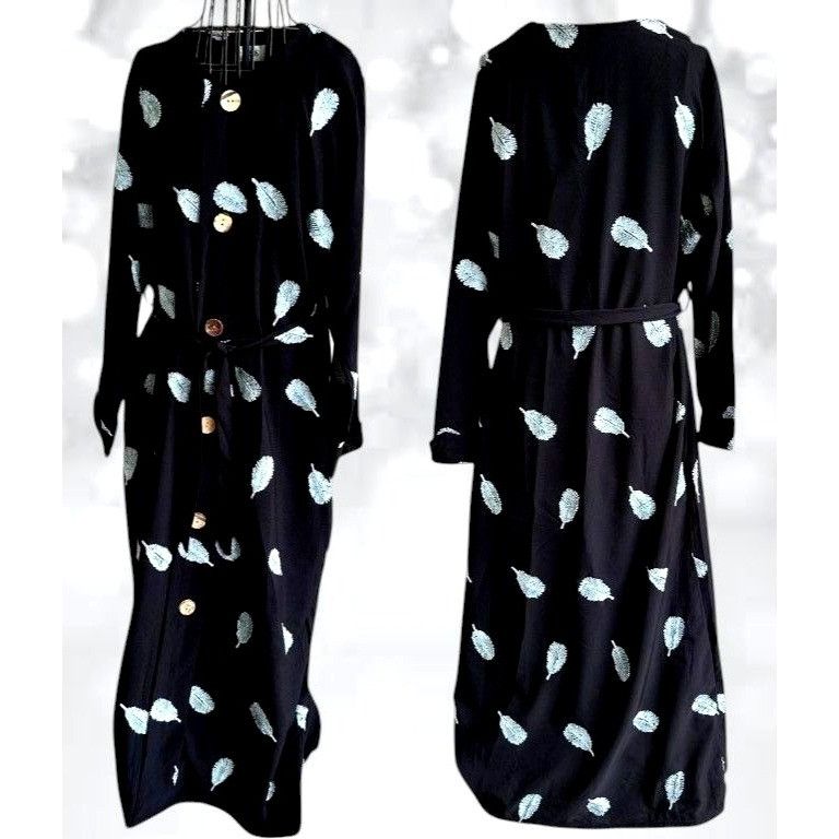 Other Rare Vintage DS Diyana Secret Black Maxi Dress Large Embroid Size L / US 10 / IT 46 - 4 Thumbnail
