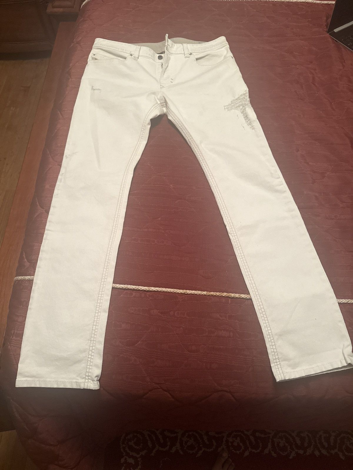 image of Slim Skinny Diesel Jeans in White, Men's (Size 34)