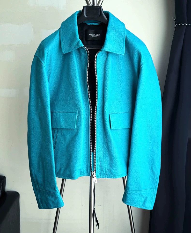 Versace Versace Main line leather jacket silhouette jacket coat Size US S / EU 44-46 / 1 - 1 Thumbnail