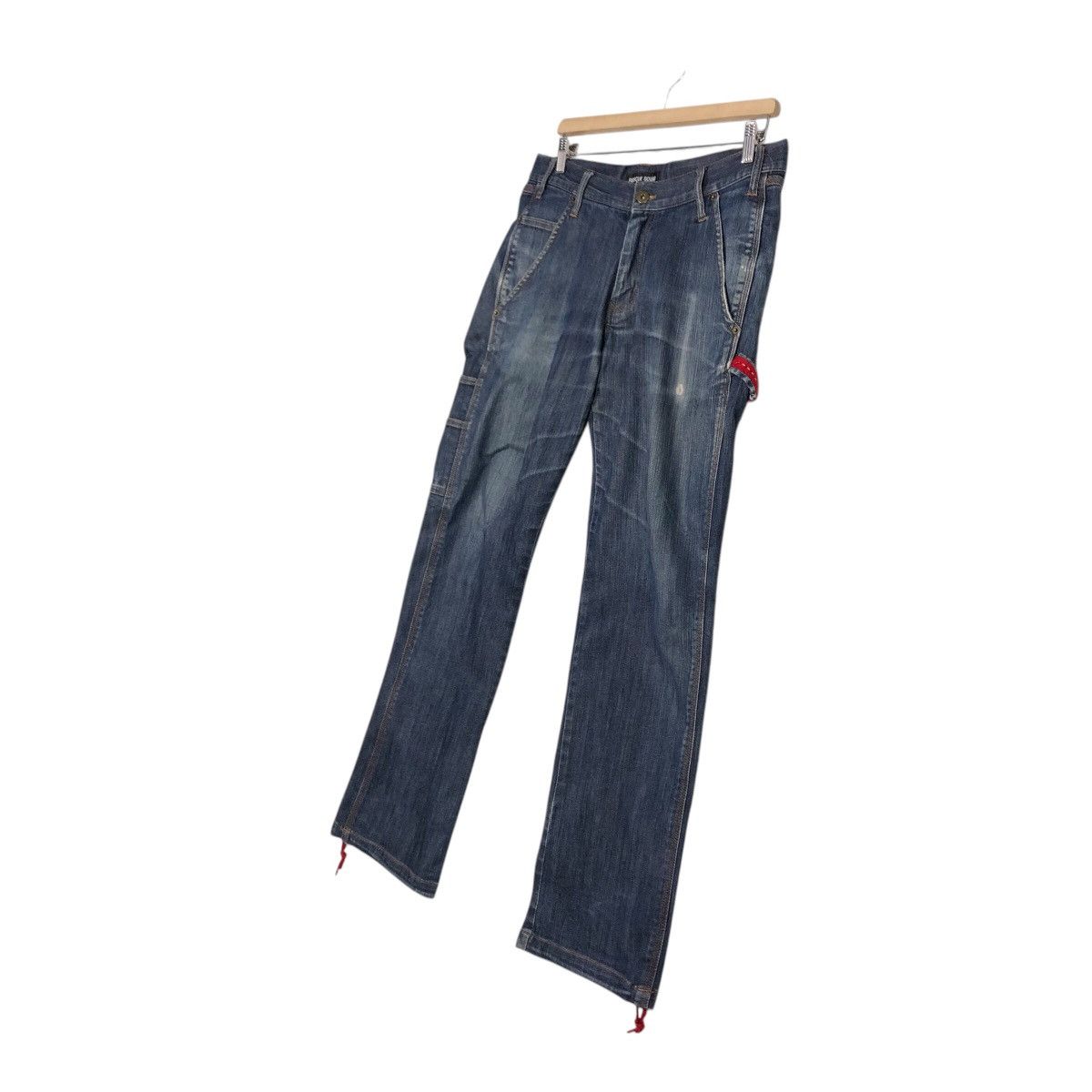 Japanese Brand 📌Rich Blue Vintage Denim Biker Pants Resque Squad Size 34" / US 12 / IT 48 - 3 Thumbnail