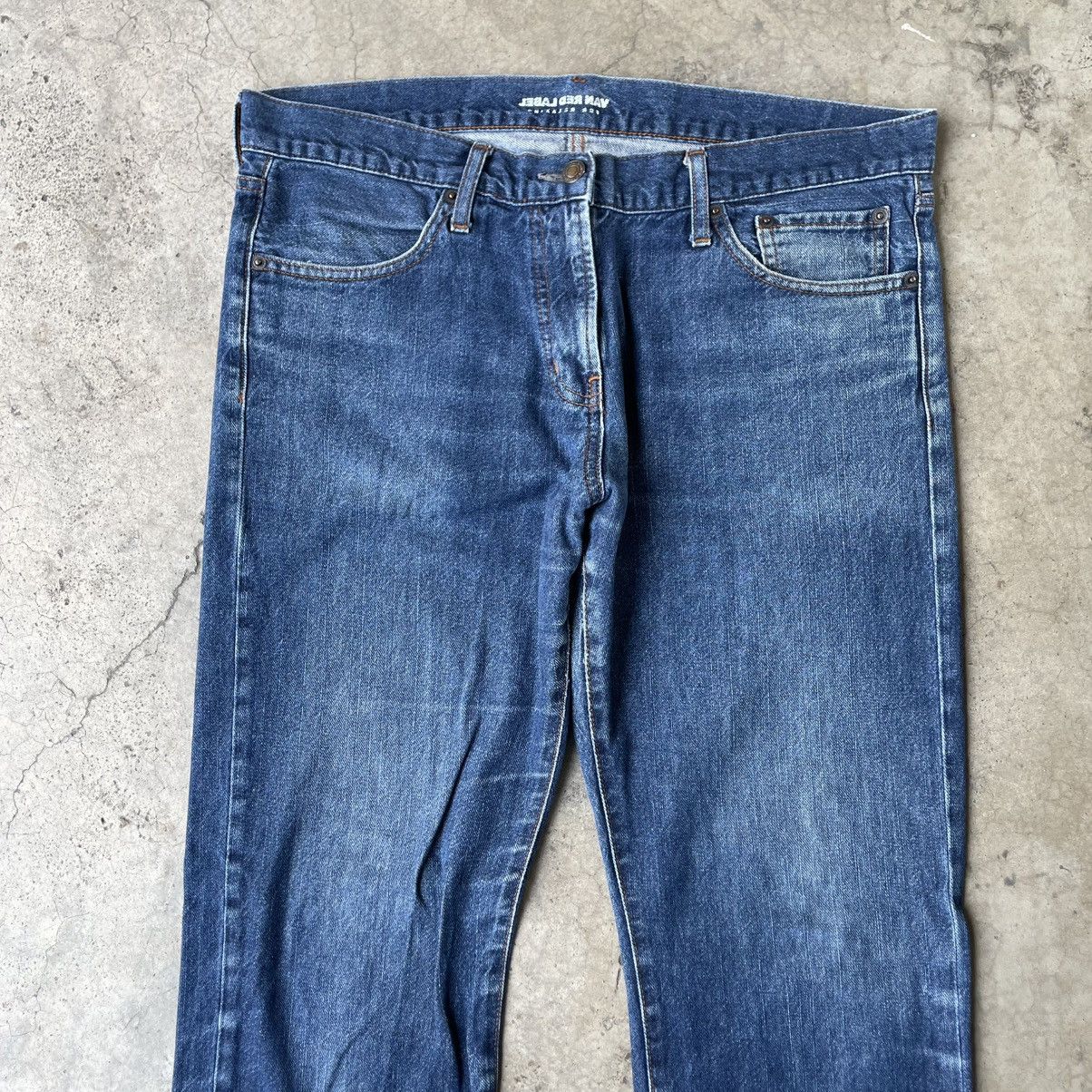 Van 🔥Vintage Van Red Label Stoned Washed Ripped Denim Jeans Size US 36 / EU 52 - 2 Thumbnail