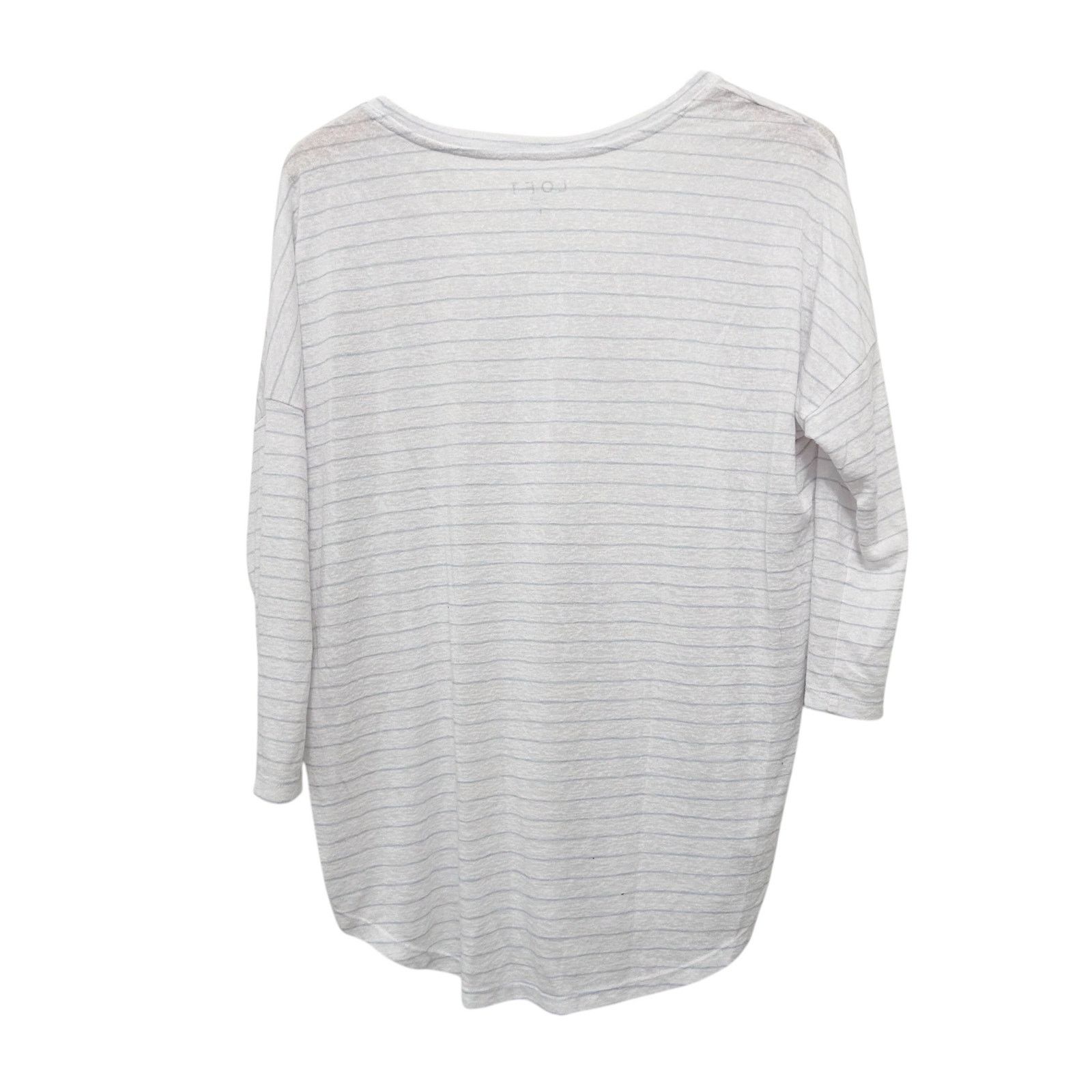 Loft Loft White Blue Striped 3/4 Dolman Sleeve Shirt Sz M Size M / US 6-8 / IT 42-44 - 4 Thumbnail