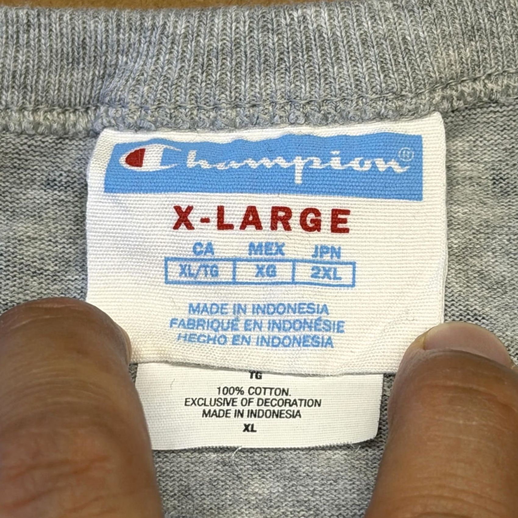 Champion Champion Shirt Mens XL Gray All Over Logo Graphic Tee Wordmark Size US XL / EU 56 / 4 - 7 Thumbnail