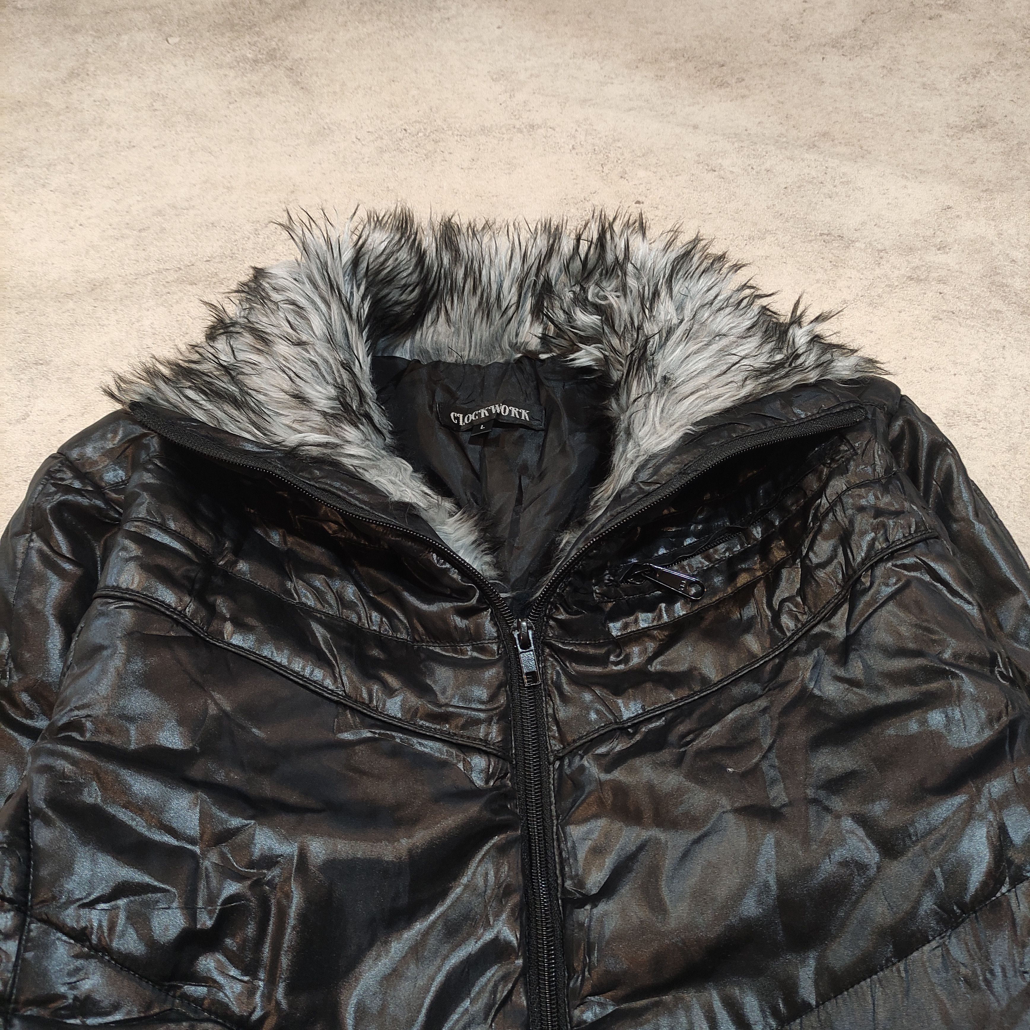 If Six Was Nine Clock Work Fur Bikers Jacket — 2000s style Tornado Mart Size US L / EU 52-54 / 3 - 6 Thumbnail