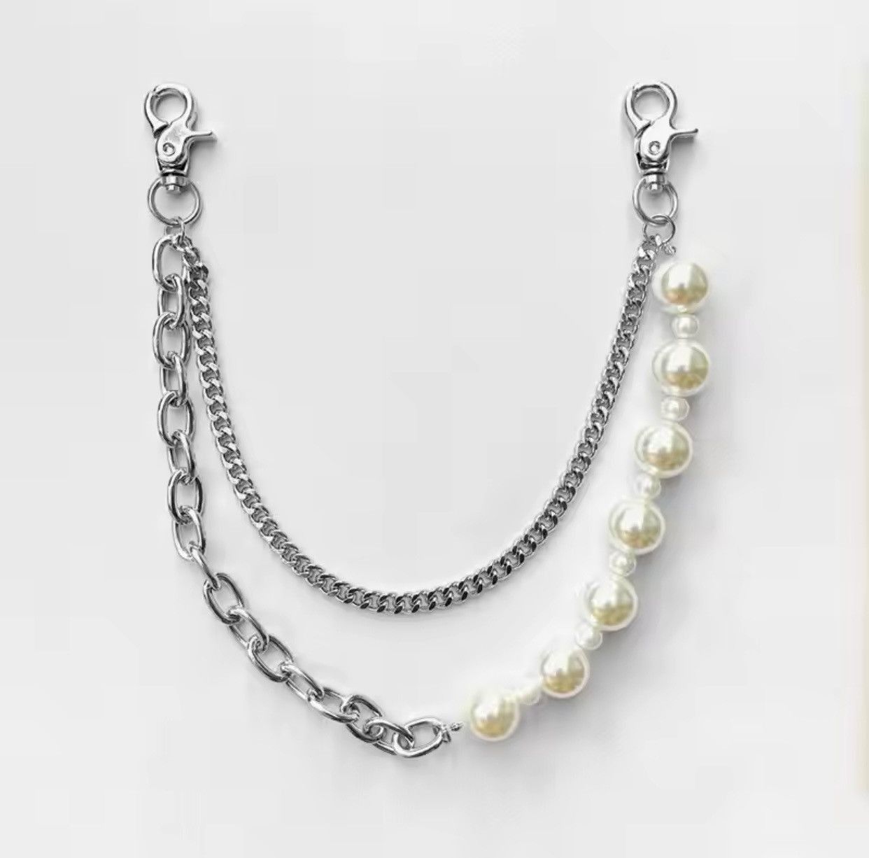 Jewelry New Irregular Imitation Pearl Waist Chain Key Chain Size ONE SIZE - 3 Thumbnail