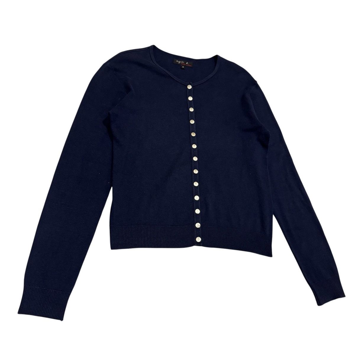 agnes b. Agnès b. Navy Blue Snap Cardigan Made in France Size 2 Size M / US 6-8 / IT 42-44 - 6 Thumbnail