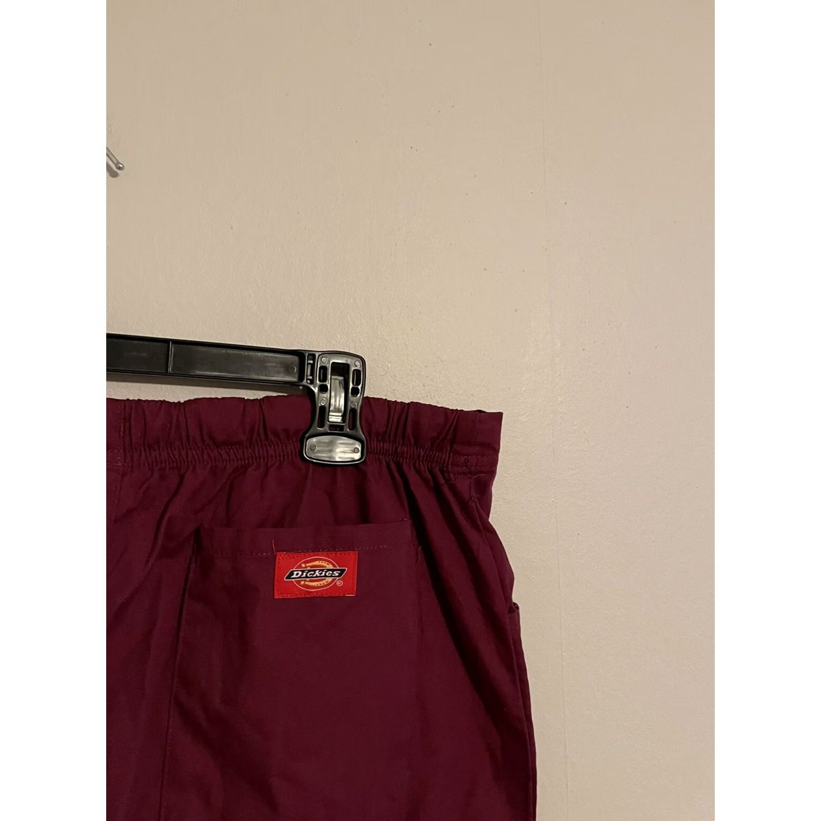 Dickies Dickies Women's Cargo Pant Wine Scrubs S Tall Mid Rise Drawstring 86206T Size 28" / US 6 / IT 42 - 5 Thumbnail