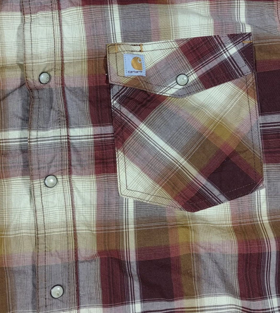 Carhartt × Vintage 2000s Carhartt Plaid Snap Button Longsleeve Shirt Size US XL / EU 56 / 4 - 2 Thumbnail