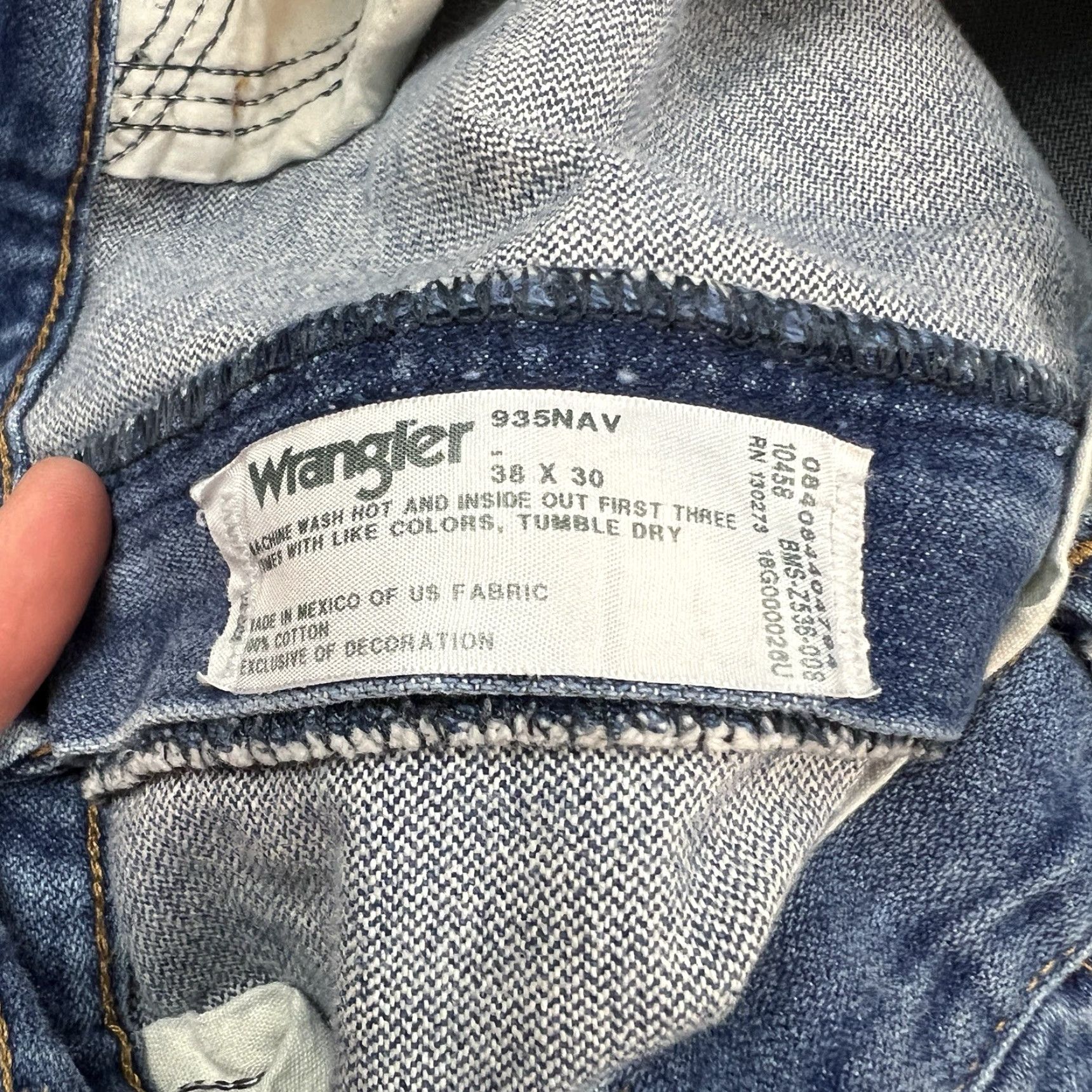 Wrangler VINTAGE Wrangler Jeans Mens 38x30 Blue Denim Straight Leg Cowboy 935NAV Wrangler 935 Jeans Mens 38x30 Blue Denim Jeans Western Cowboys Size US 38 / EU 54 - 3 Thumbnail