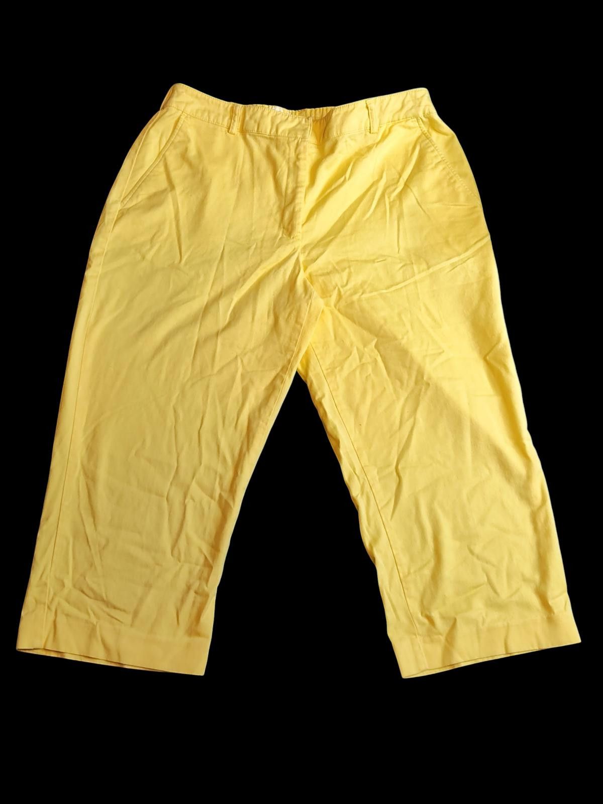 Unknown London Kim Rogers Yellow Women's Casual Capri Pants Size 12P Size 34" / US 12 / IT 48 - 1 Thumbnail