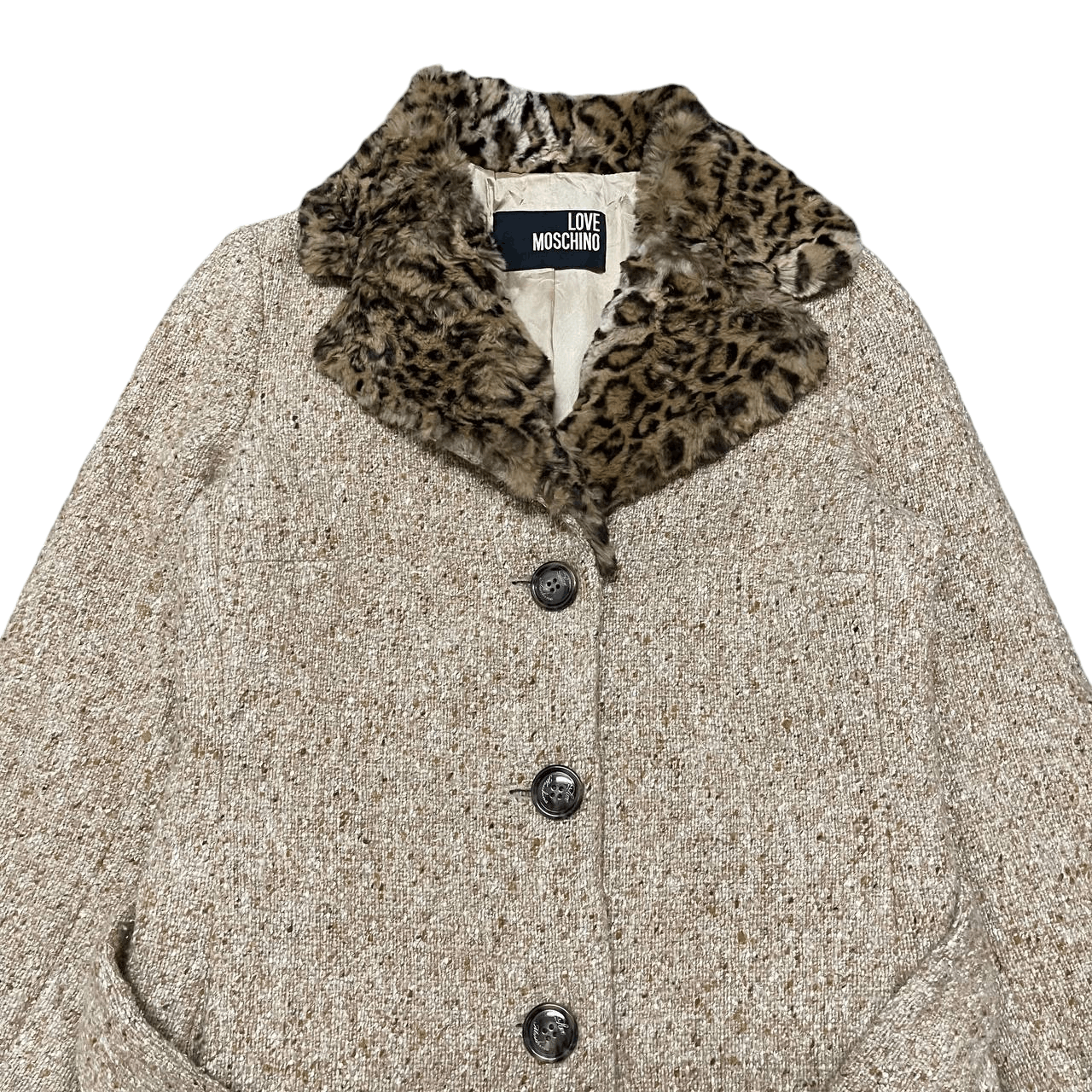 Boutique Moschino Love Moschino Leopard Wool Long Coat Size S / US 4 / IT 40 - 2 Thumbnail