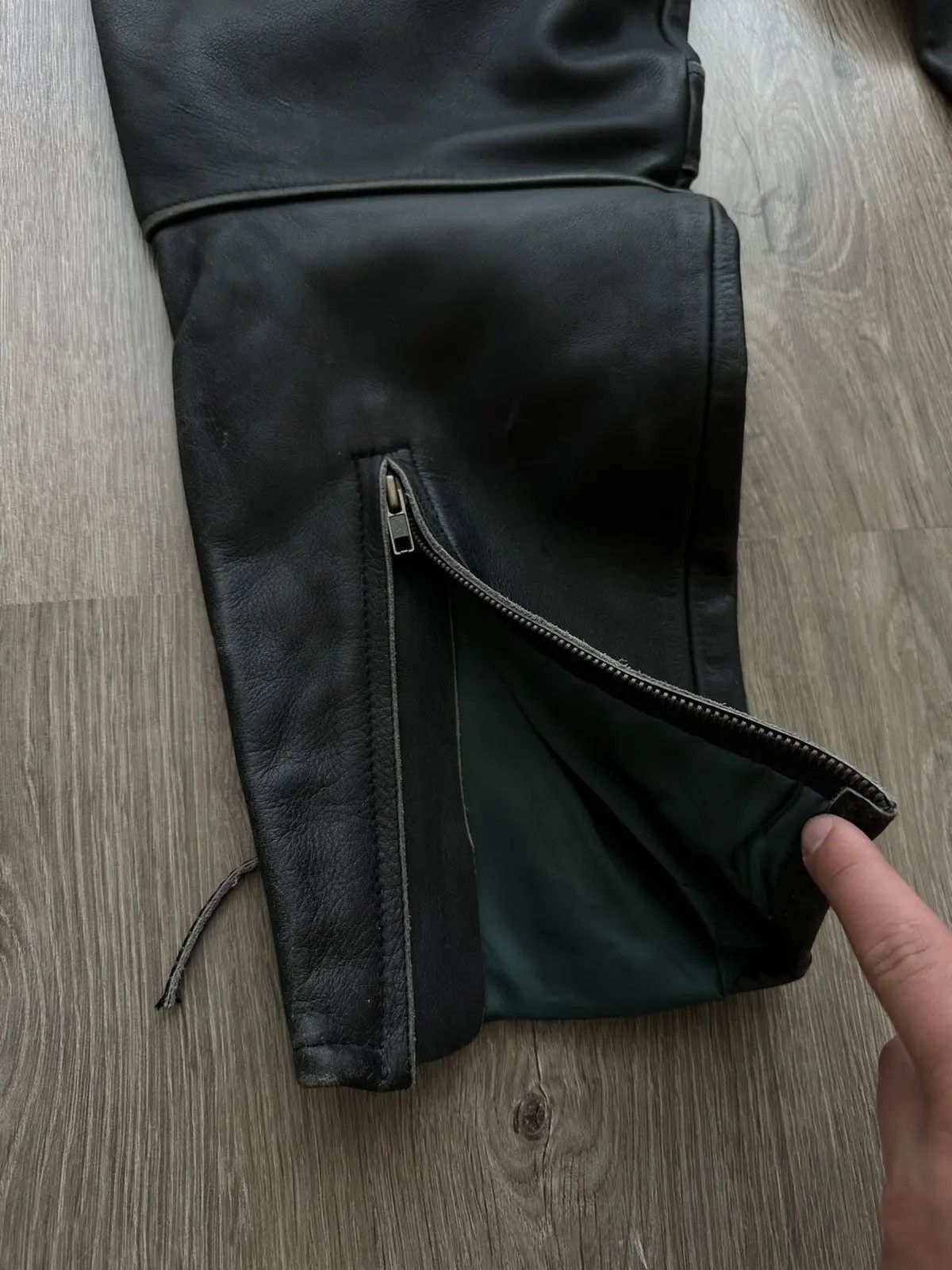 Genuine Leather × Vintage Vintage Genuine Leather Chicago Moto Cargo Black Pants Size US 34 / EU 50 - 17 Thumbnail