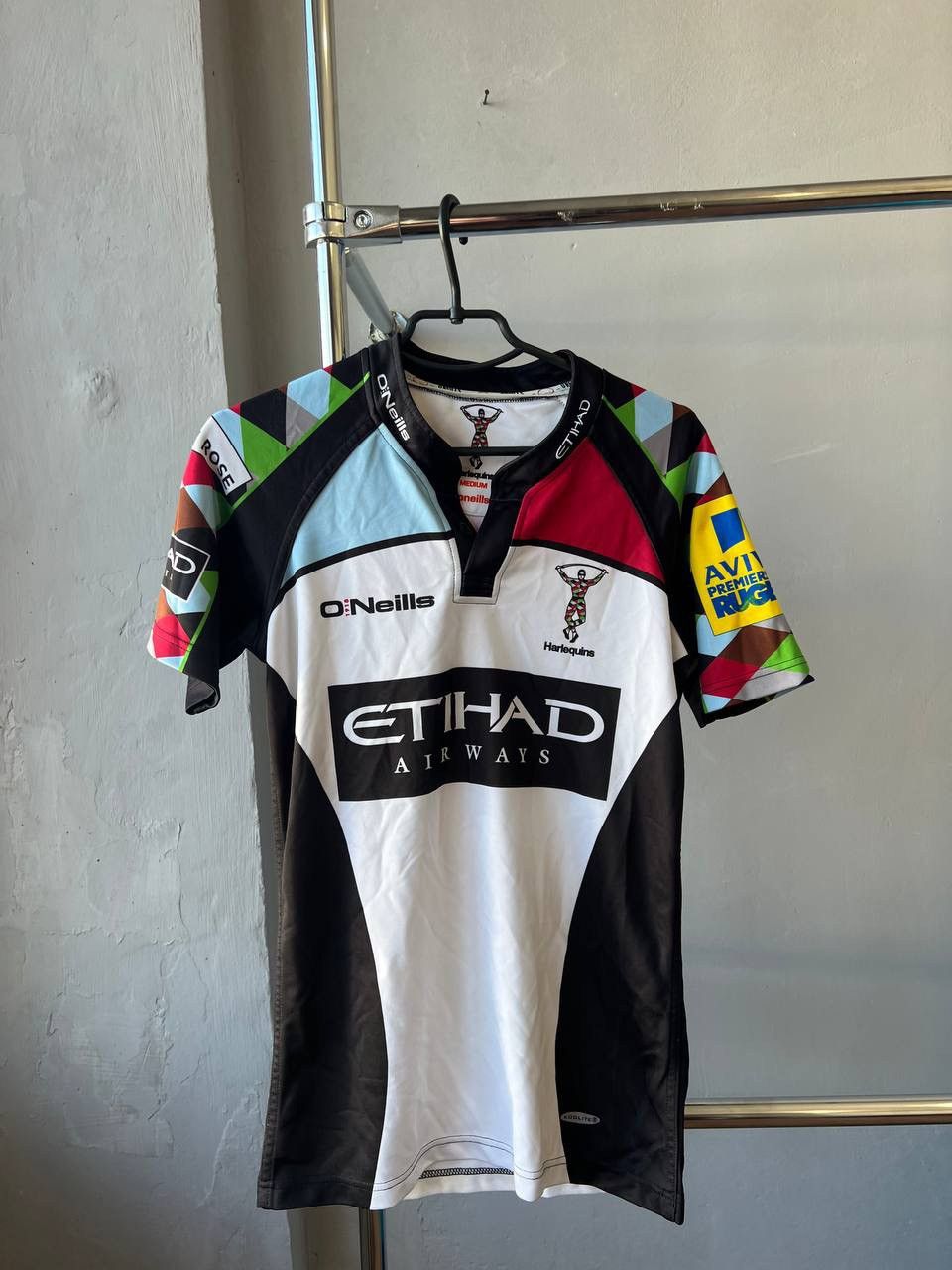 O'Neills 2012/13 HARLEQUINS PLAYER ISSUED AWAY RUGBY SHIRT JERSEY SzM Size US M / EU 48-50 / 2 - 2 Thumbnail