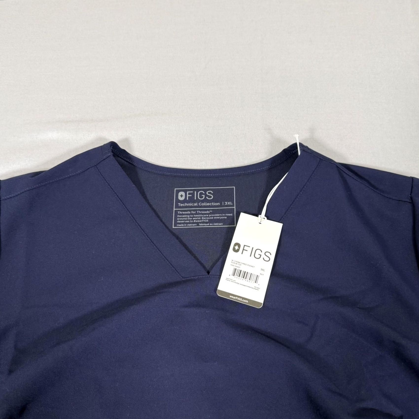 Vintage FIGS Scrub Top Womens Casma Technical Collection V-Neck 3 Pocket Stretch Shirt 3XL Blue Size XXL / US 16-18 / IT 52-54 - 2 Thumbnail