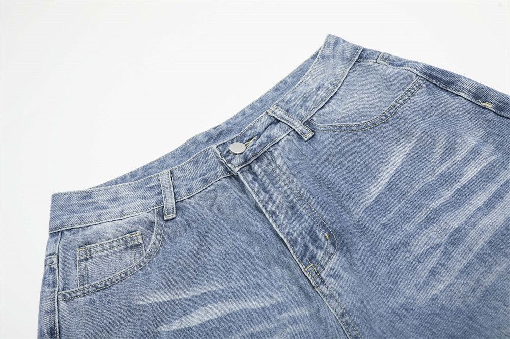 Japanese Brand × Jean Men's retro distressed loose casual straight washed jeans Size US 32 / EU 48 - 4 Thumbnail