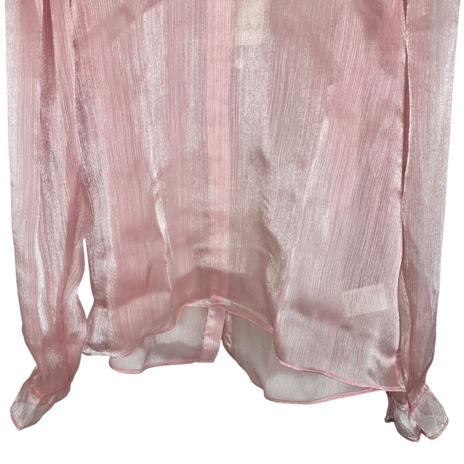 Free People NWT Free People Freya Frost Long Sleeve Sheer Blouse Large Size L / US 10 / IT 46 - 10 Thumbnail