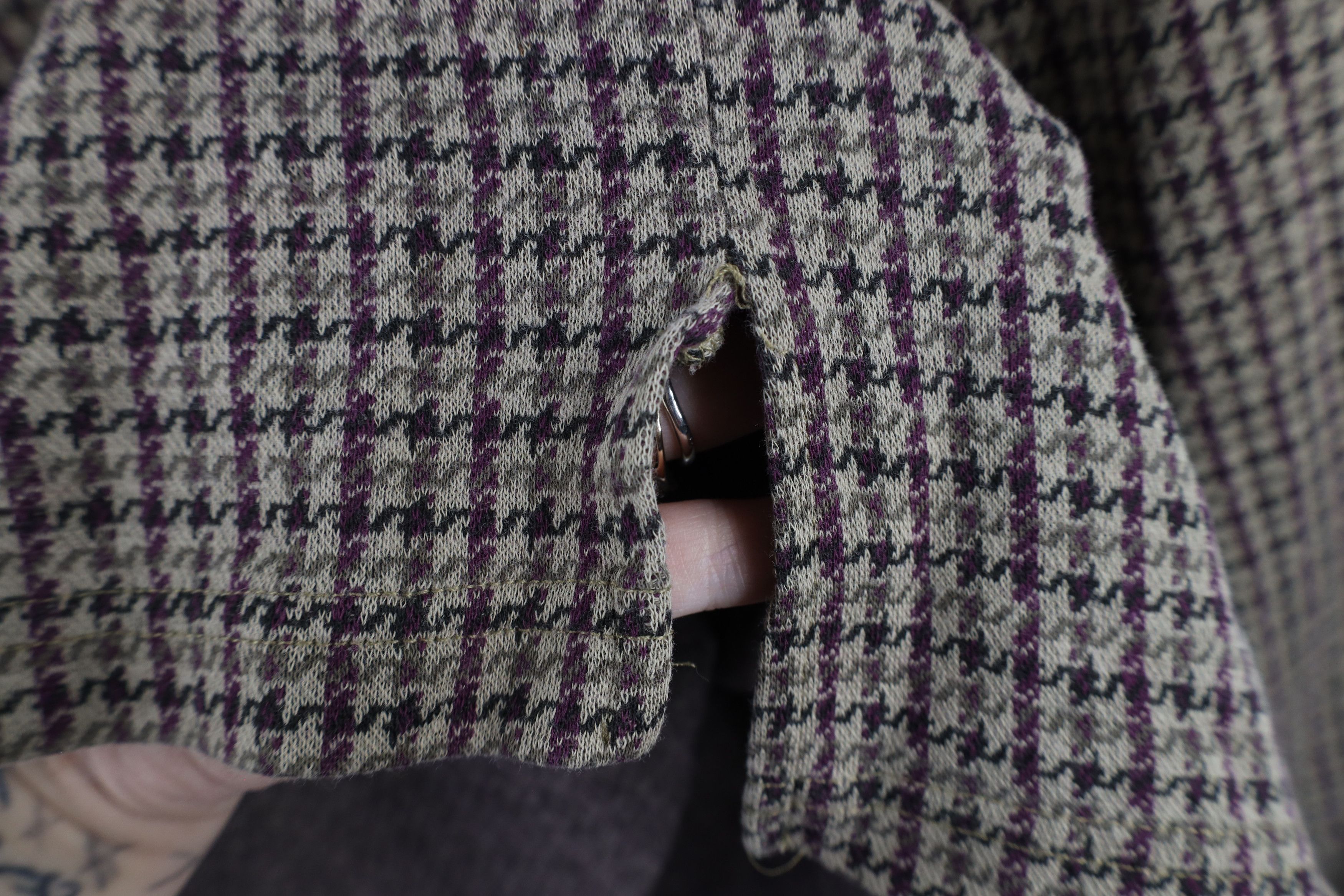 Eddie Bauer × Vintage Vintage 90s Eddie Bauer Houndstooth Long Sleeve Rugby Polo Size US L / EU 52-54 / 3 - 6 Thumbnail