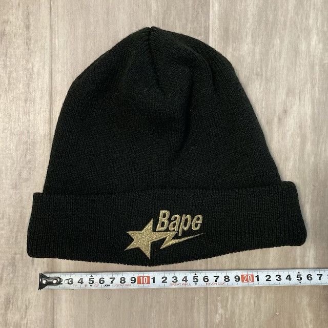 Bape BAPE STA LOGO beanie knit cap black gold a bathing ape star Size ONE SIZE - 4 Thumbnail