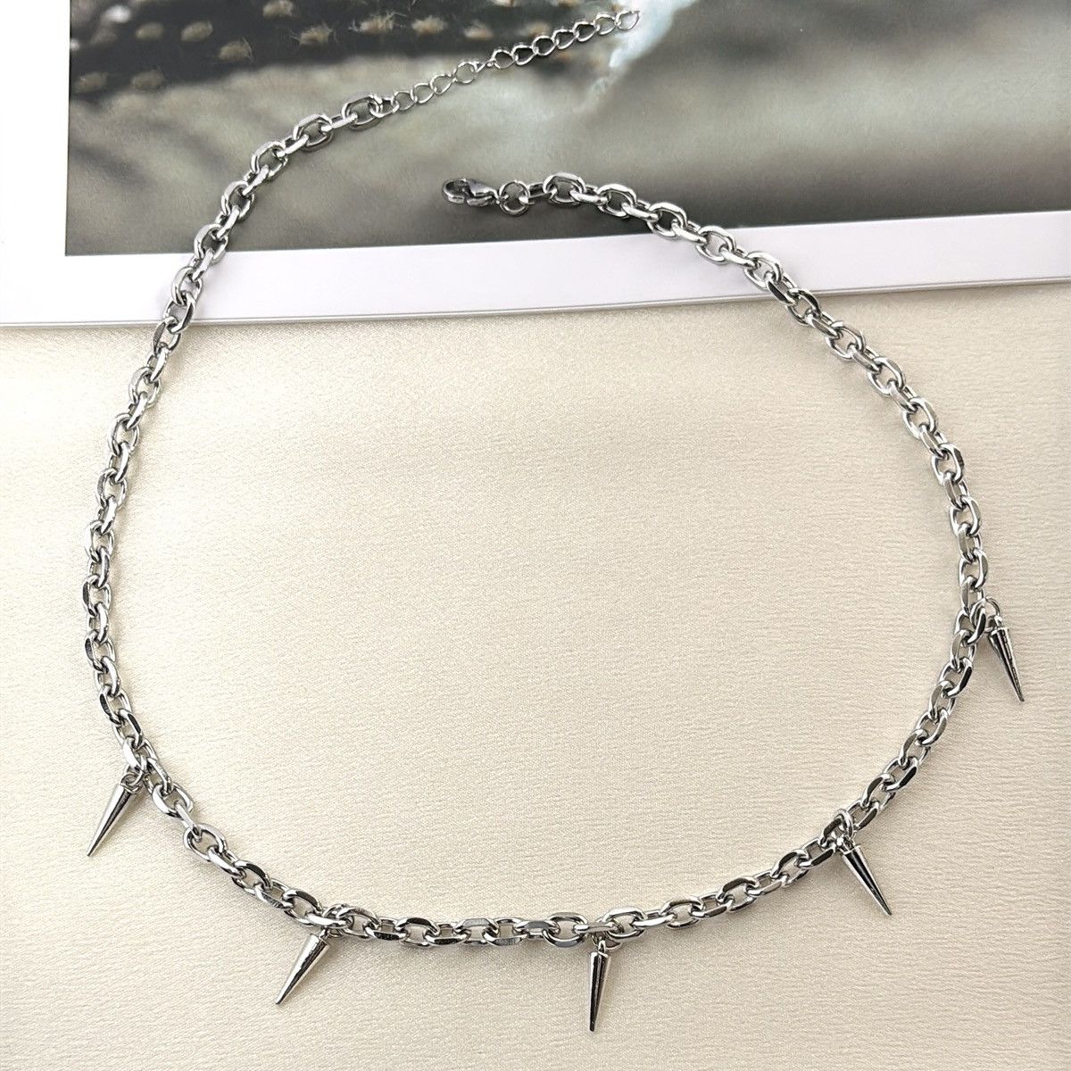 Other Spike Link Chain Necklace for Men Women Punk Hip Hop Unisex Size ONE SIZE - 3 Thumbnail