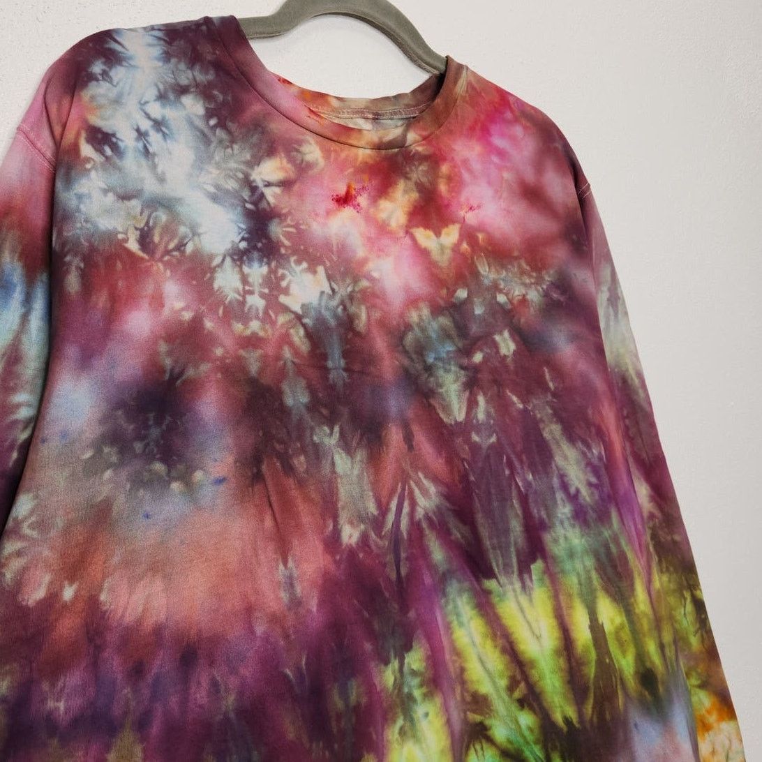George Custom SNOW Tie Dye Long Sleeve Hippie Groovy Art Earth Tone Size US XXL / EU 58 / 5 - 3 Thumbnail