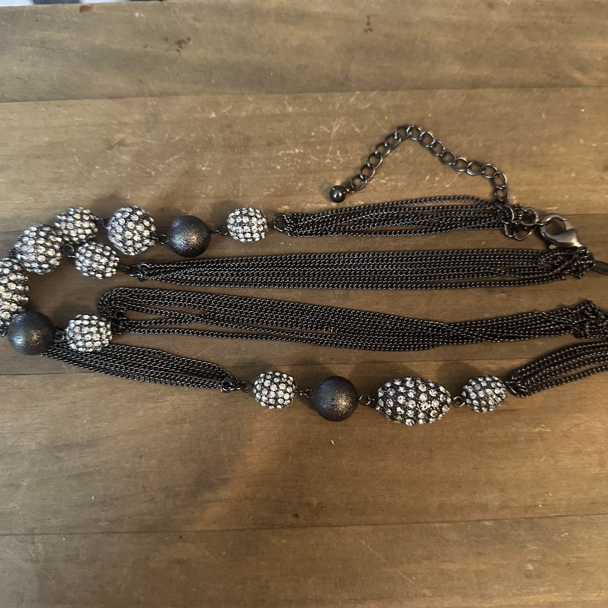 Chicos Chico’s long multi chain crystal ball necklace Size ONE SIZE - 2 Thumbnail
