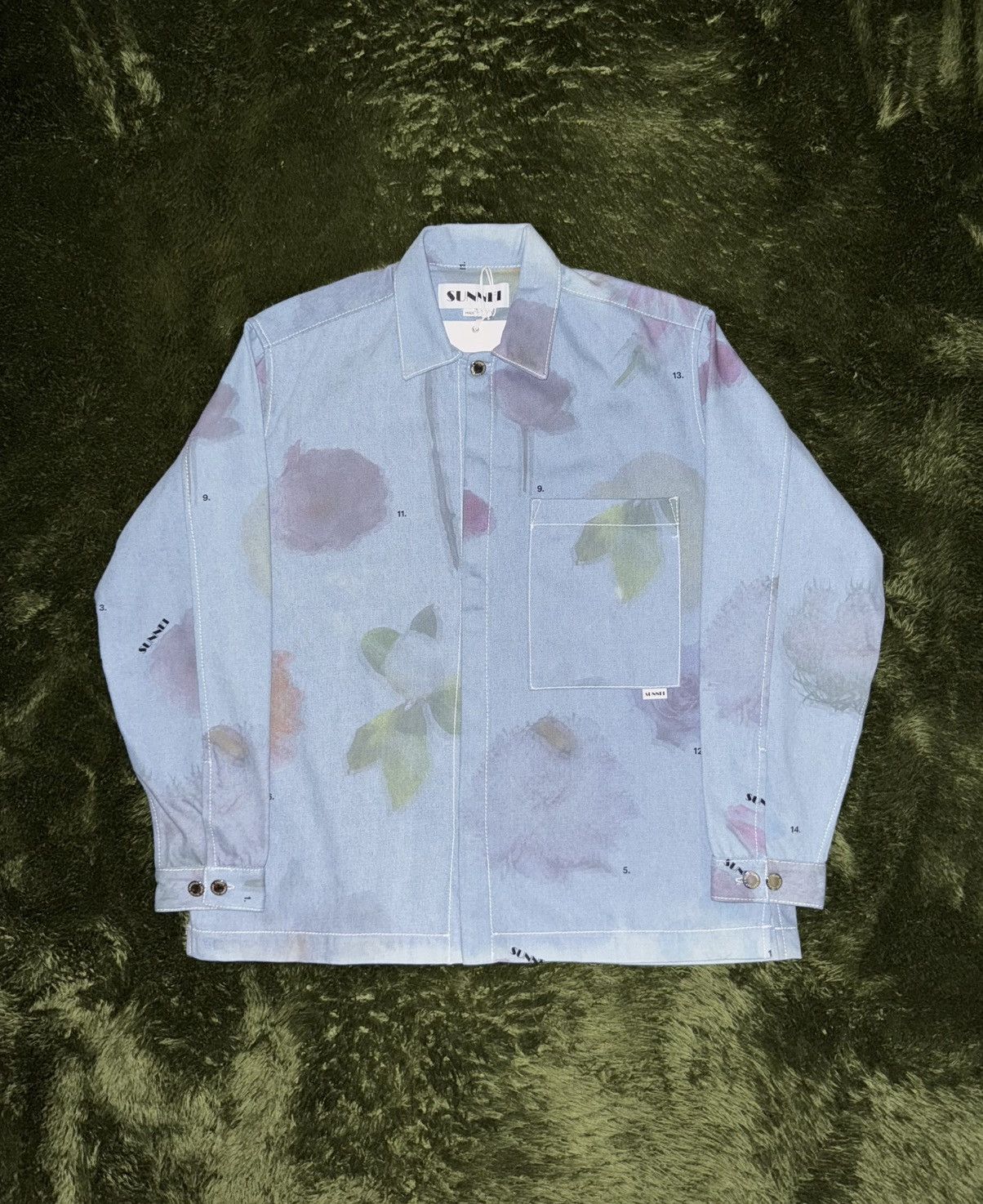 Sunnei [S] SUNNEI Floral Printed Relaxed Fit Denim Shirt Jacket Size US S / EU 44-46 / 1 - 1 Thumbnail