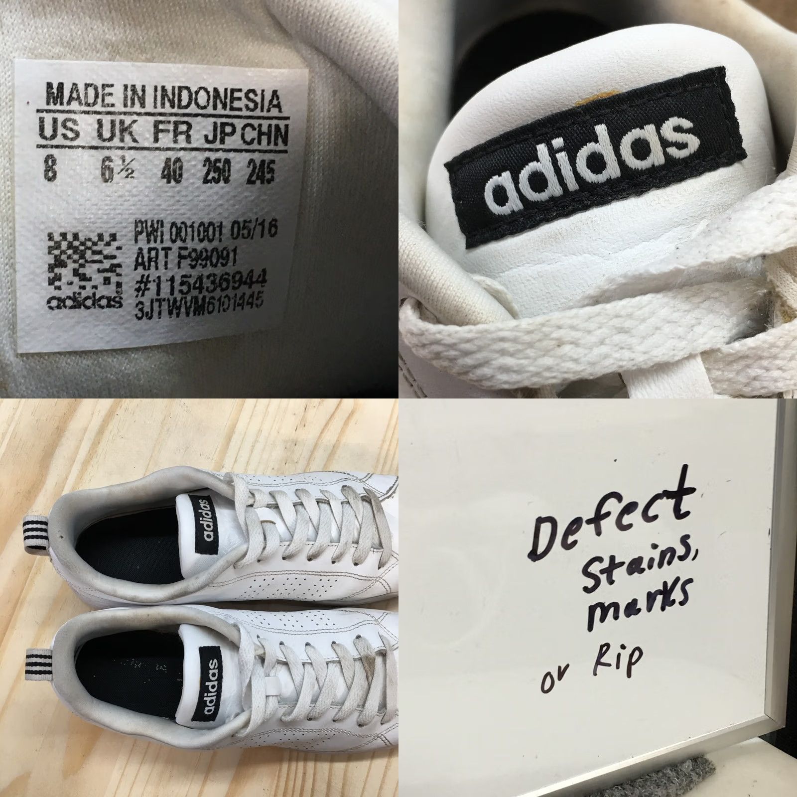 Adidas Adidas Sneaker Womens 8 White Neo Cloudfoam Advantage Lace Up Leather F99091 Size US 8 / IT 38 - 10 Thumbnail