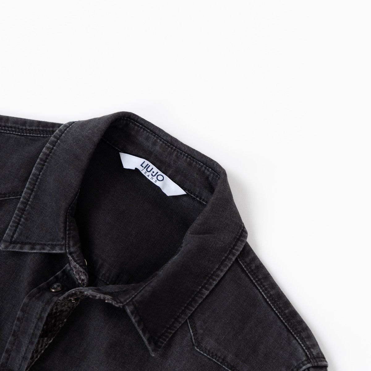 Liu Jo Liu Jo Womens Black Denim Shirt Snap Button Slim Fit Stretch Size S / US 4 / IT 40 - 7 Thumbnail
