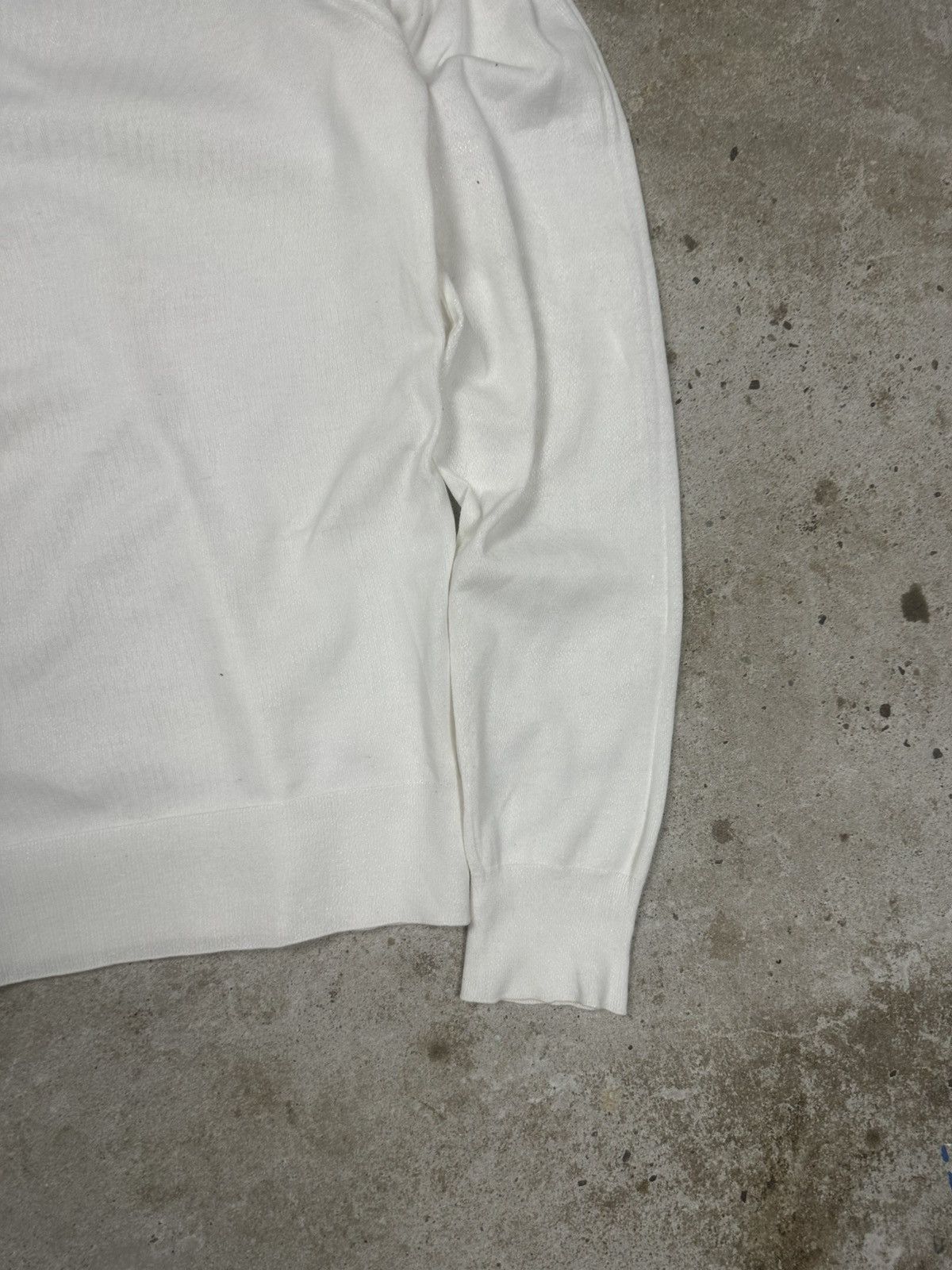 Dolce & Gabbana Dolce & Gabbana White V Neck Sweater Cotton Knit Jumper Size L / US 10 / IT 46 - 11 Thumbnail