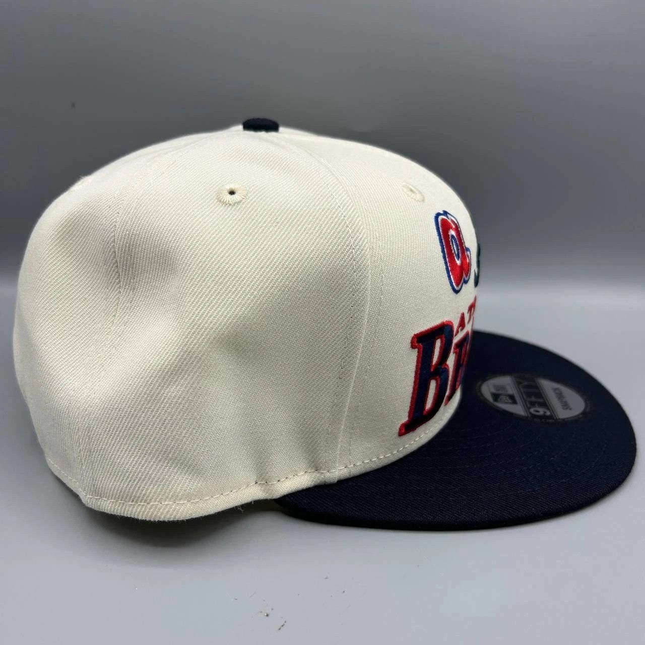 New Era Atlanta Braves Hat Men White Black Snap Back Cap New Size ONE SIZE - 7 Thumbnail
