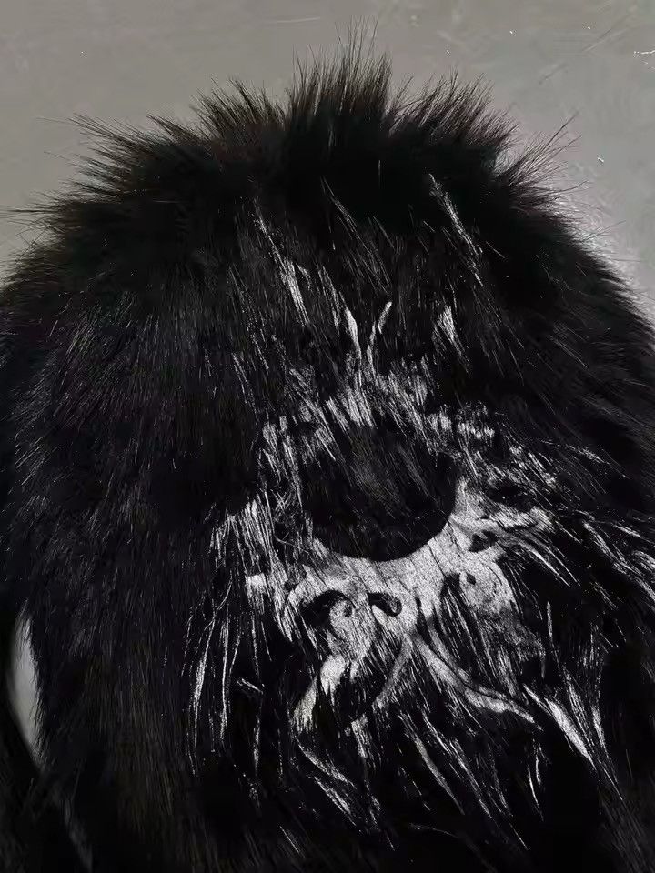 Japanese Brand Harajuku Print Aesthetic Fluffy Fur Backpack Size ONE SIZE - 4 Thumbnail