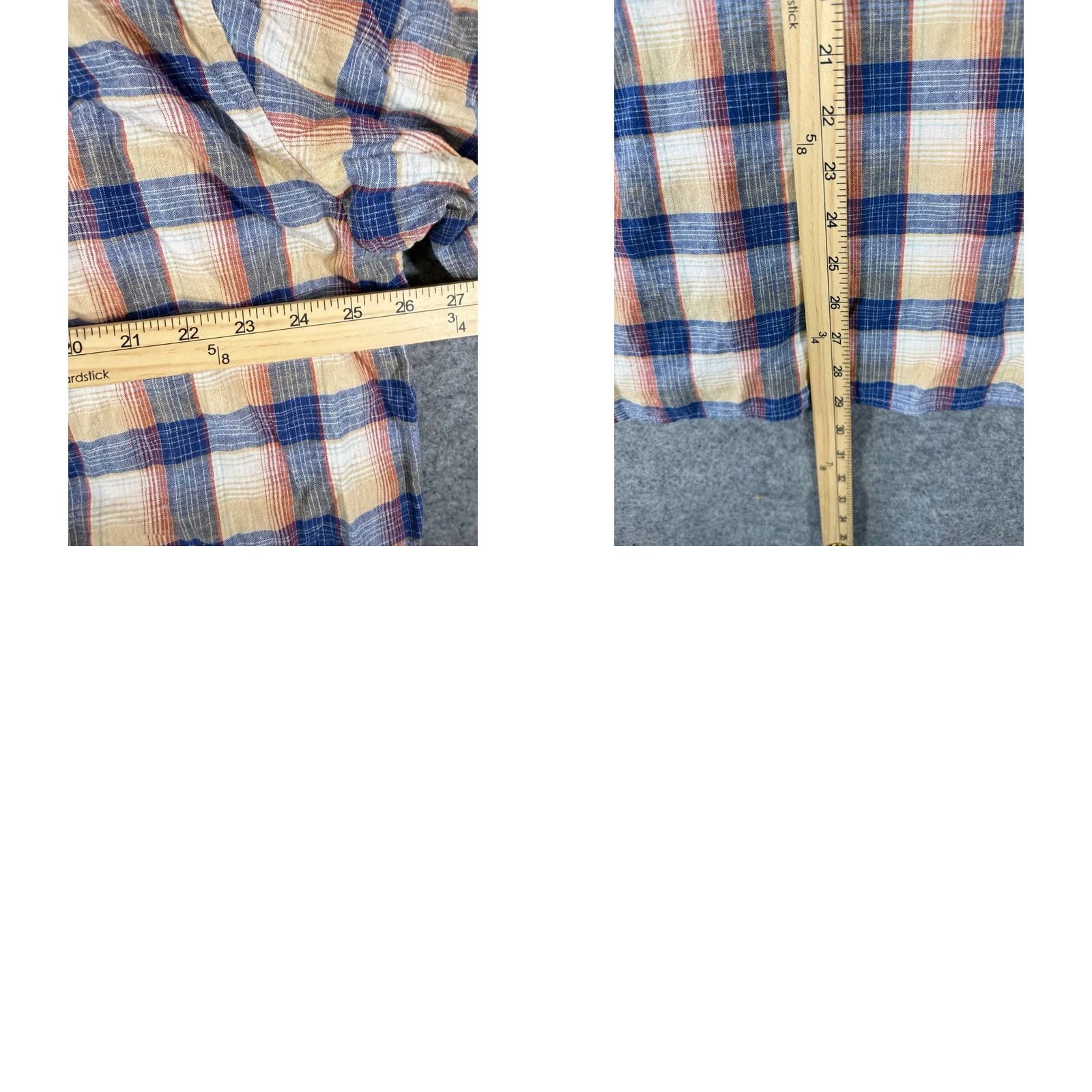 Orvis VINTAGE ORVIS Shirt Mens L Blue Beige Plaid Stretch Classic Fit Button Up Short Sleeve Size US L / EU 52-54 / 3 - 9 Thumbnail