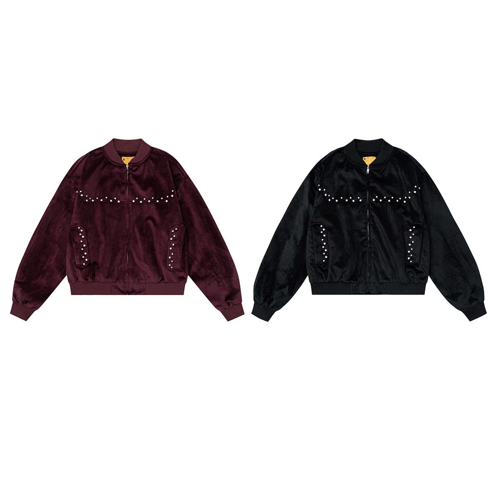 Japanese Brand Velvet Bomber Jacket with Studded Detail Size US M / EU 48-50 / 2 - 3 Thumbnail
