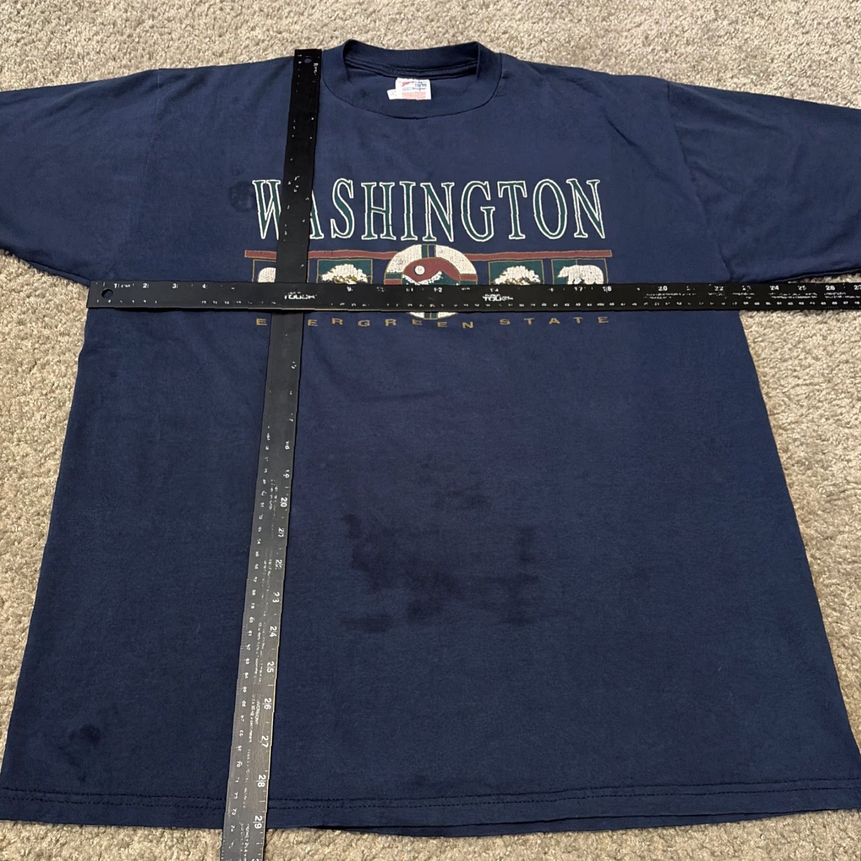 Jerzees VINTAGE 90s Washington The Evergreen State Navy Blue Nature Tourist Shirt XL Mens JERZEES T-Shirt Size US XL / EU 56 / 4 - 5 Thumbnail