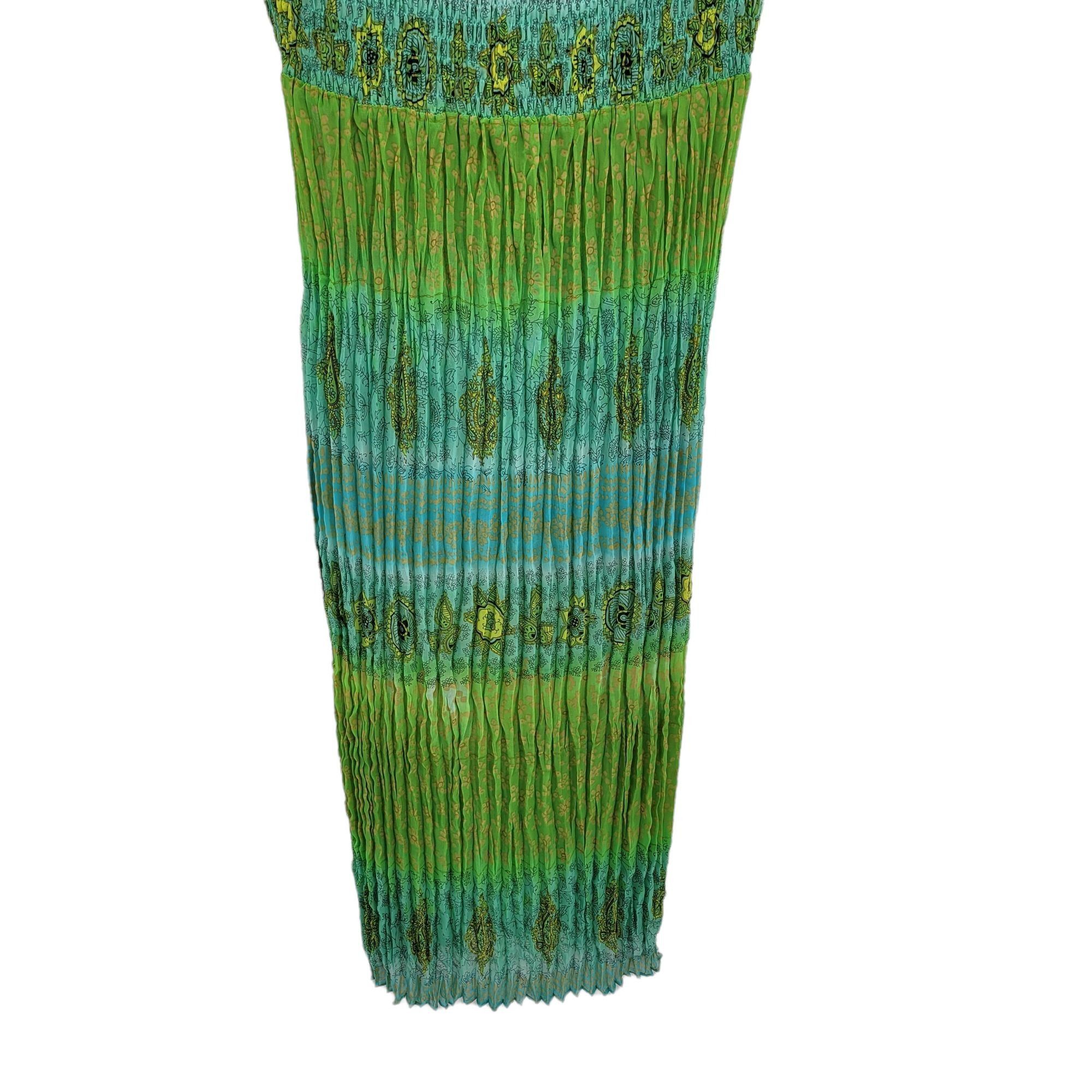 Coldwater Creek Vtg 90's Crinkle Maxi Dress Sz 6P Blue Paisley Sleeveless Sm Size M / US 6-8 / IT 42-44 - 7 Thumbnail
