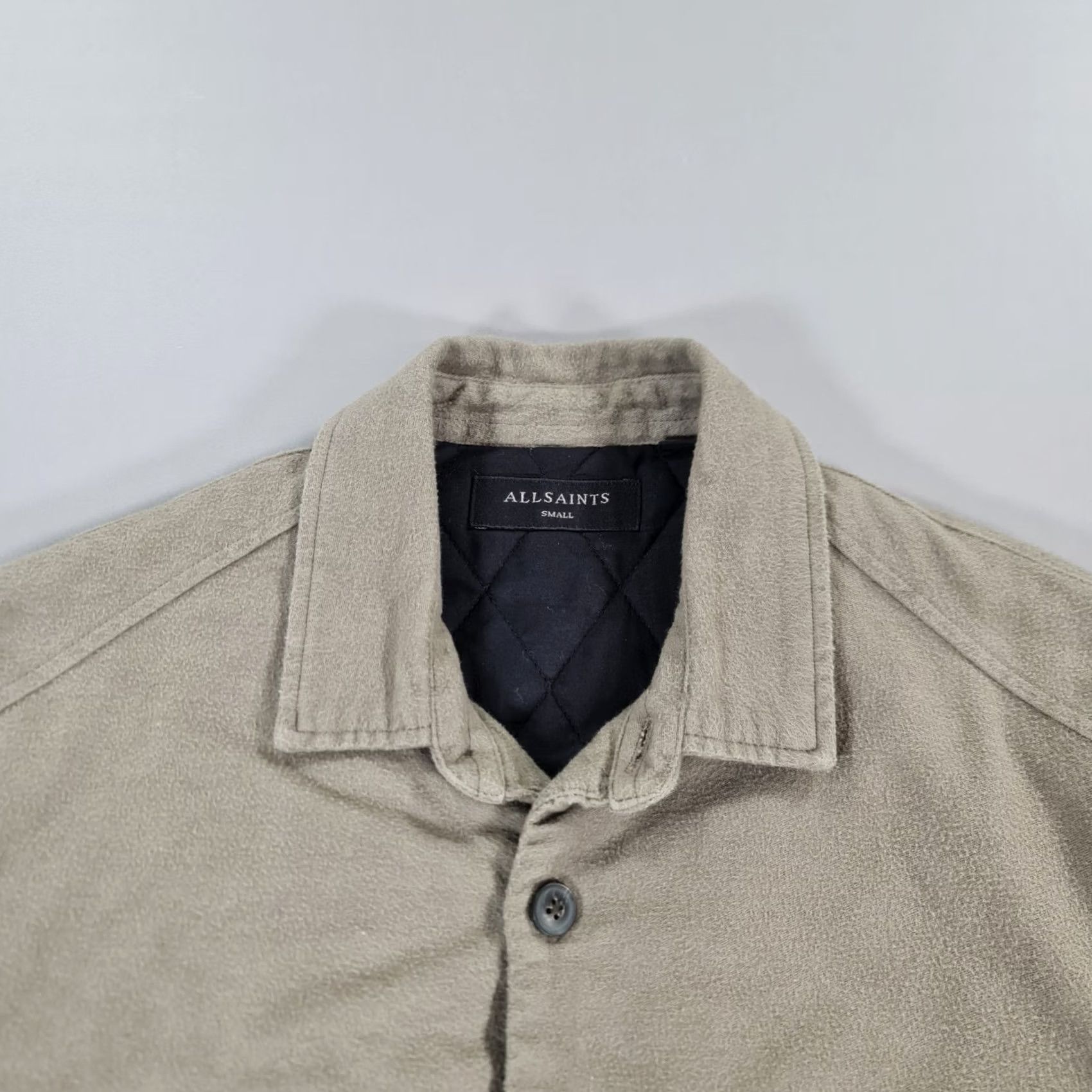 Allsaints AllSaints Overshirt Shirt Grey S Long Sleeve Button-Up Padded Lined Pocketed Cotton Casual Mens Size US S / EU 44-46 / 1 - 2 Thumbnail