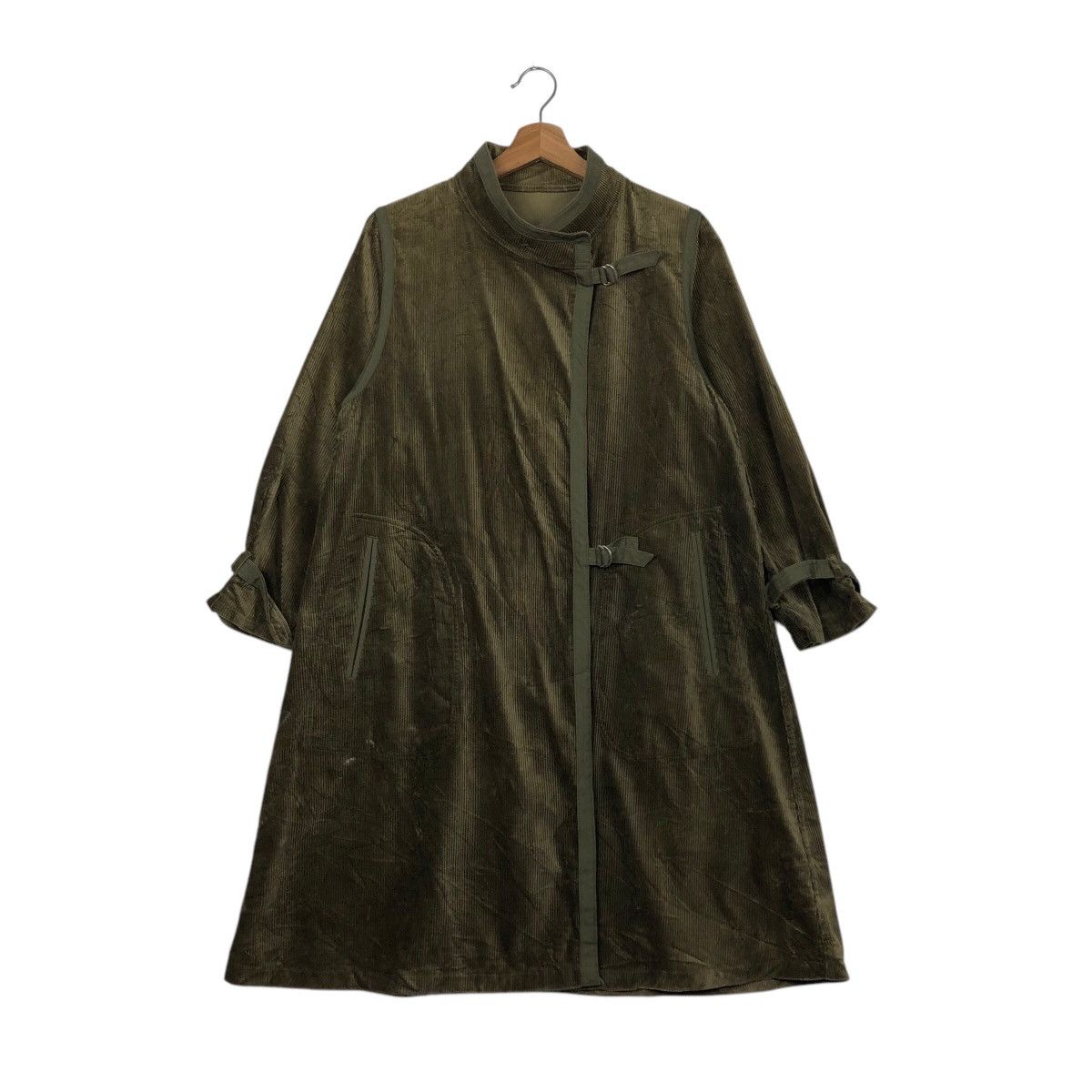 Issey Miyake 📌Vintage Long Jacket Corduroy Rain Pearl Hidden Collar Size US M / EU 48-50 / 2 - 2 Thumbnail