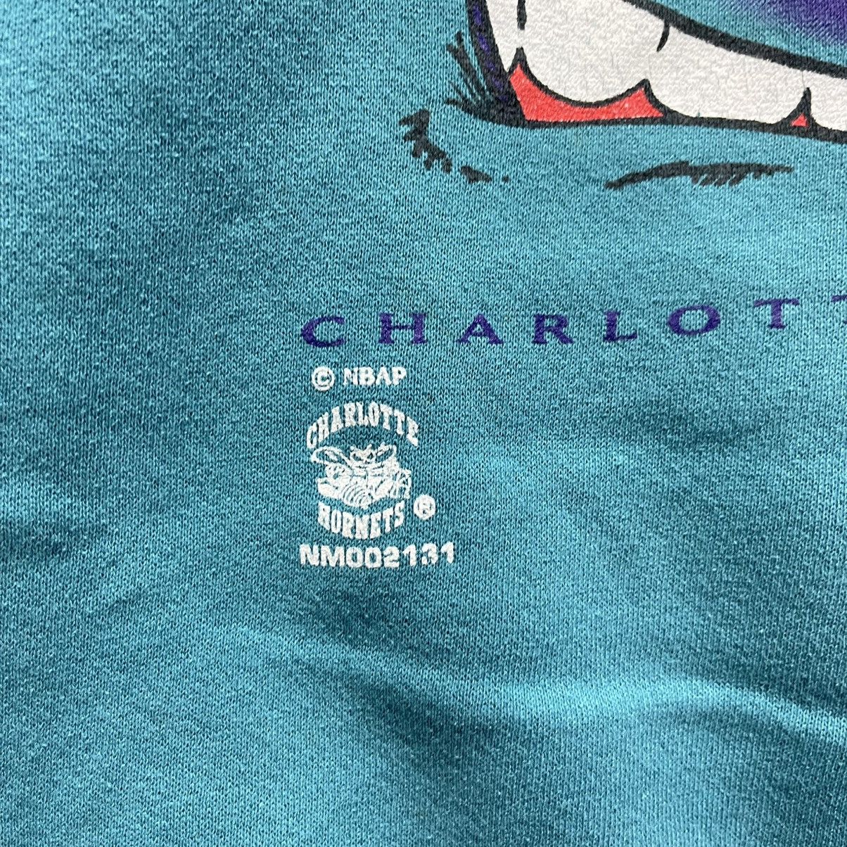 NBA Vintage 90s Charlotte Hornets Nutmeg Mills Sweatshirt Size US S / EU 44-46 / 1 - 3 Thumbnail