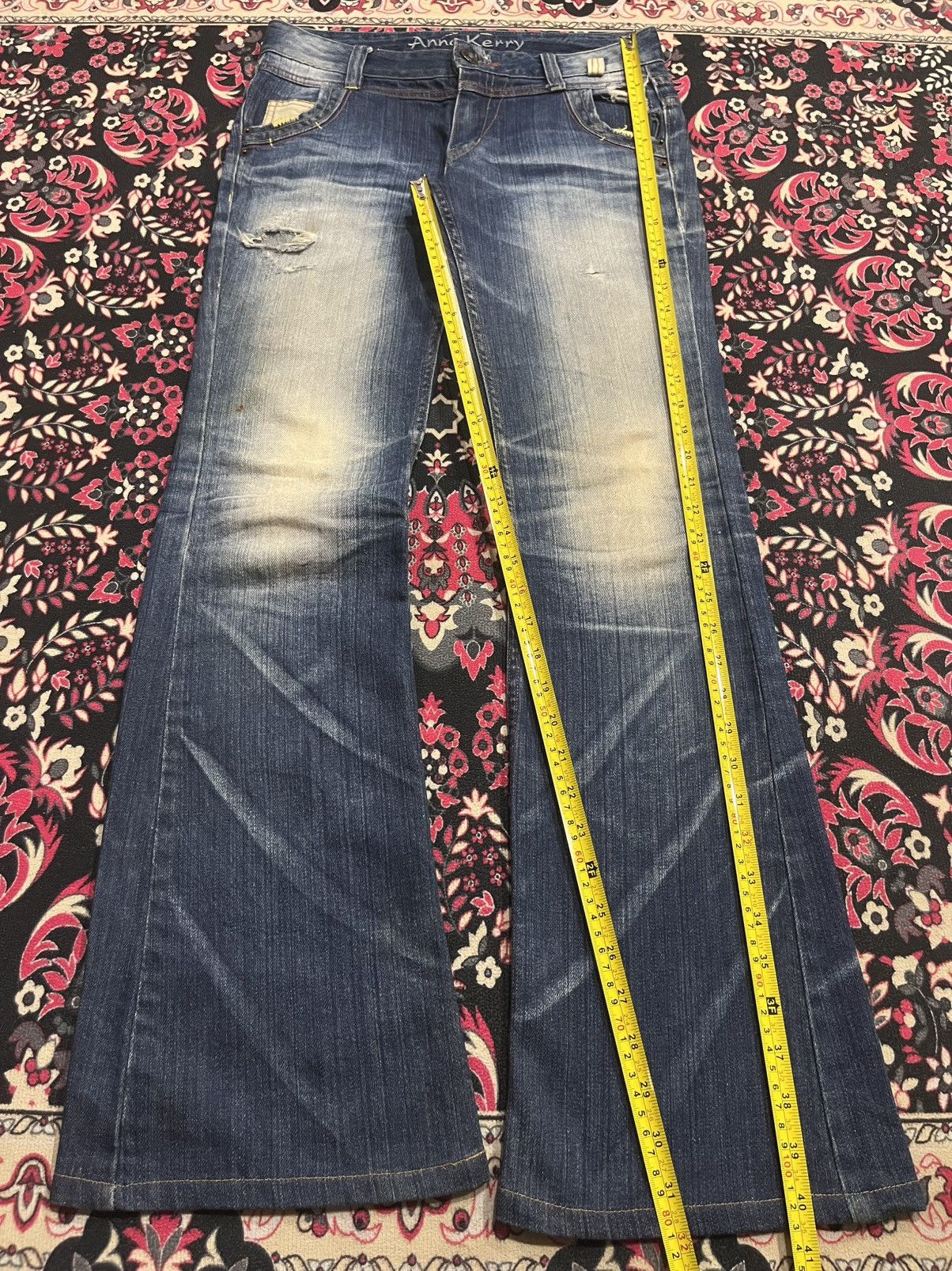 Japanese Brand ⚡️Flare⚡️Vintage Japanese Brand Anna Kerry Blue Faded Jeans Size 28" / US 6 / IT 42 - 12 Thumbnail