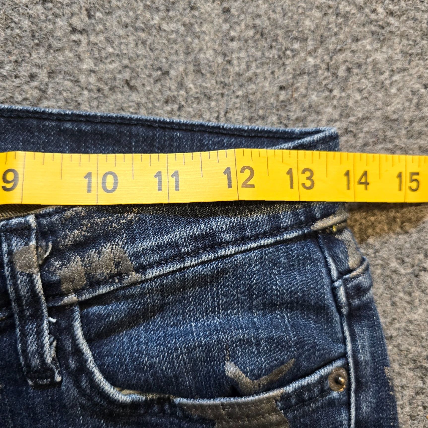 Vintage Current/Elliott Jeans Womens Size 27 Blue Slim Cropped Straight Stars Raw Hem Jeans Size 27" / US 4 / IT 40 - 5 Thumbnail
