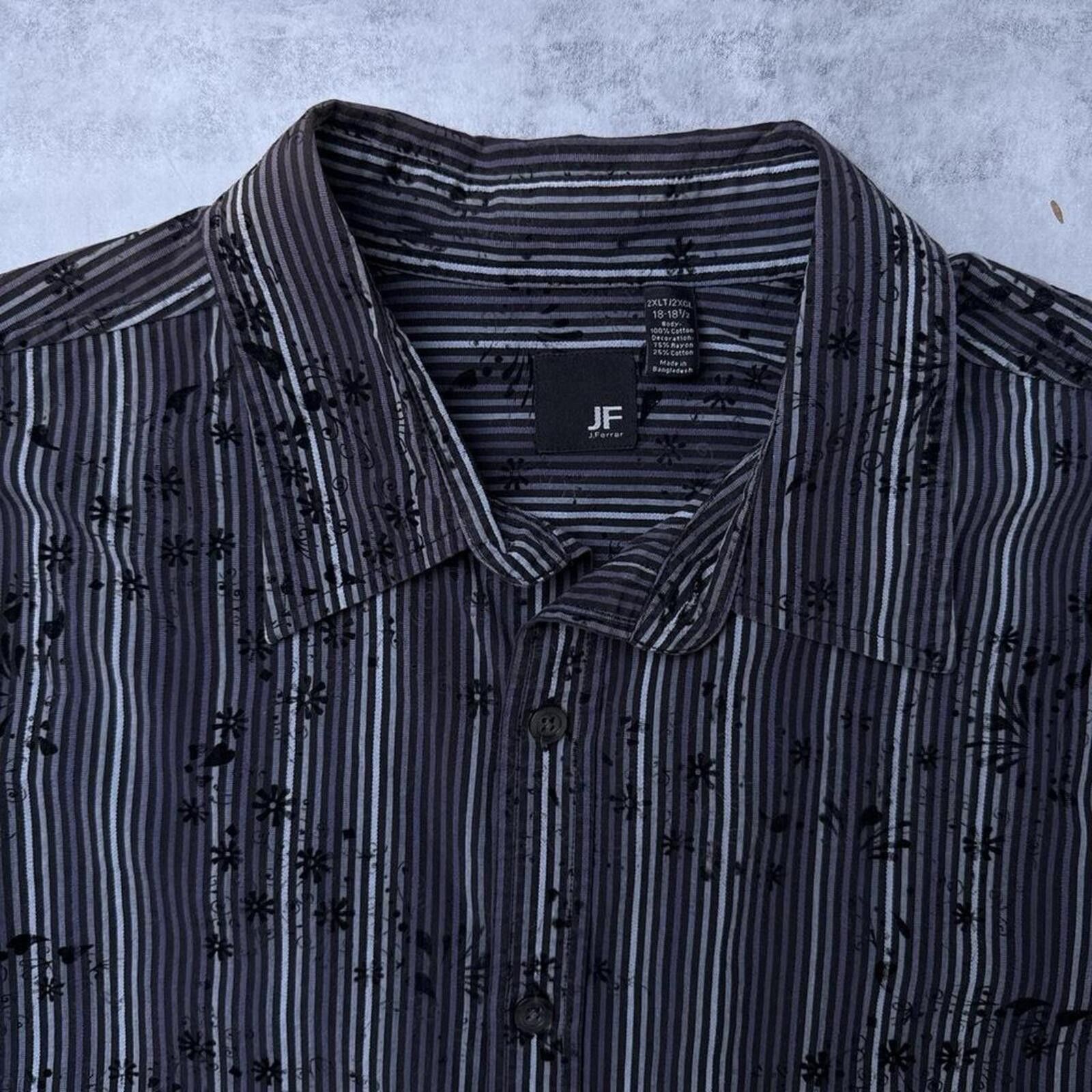 Affliction Y2K JF Button Up Black Flower Shirt Size US XXL / EU 58 / 5 - 4 Thumbnail